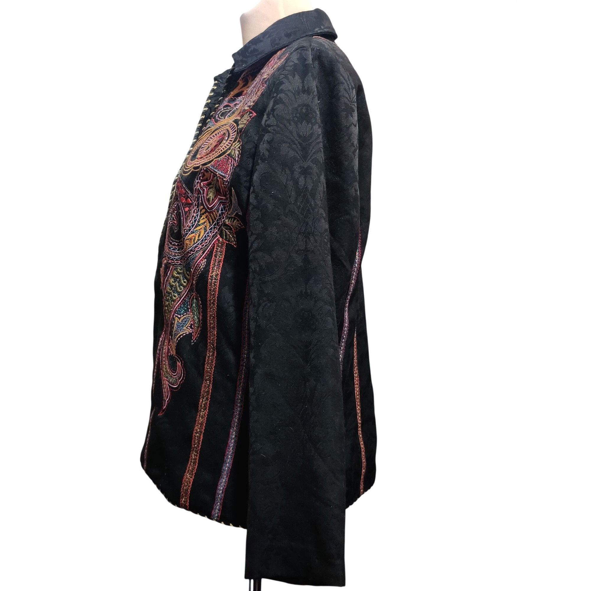 Coldwater Creek Coldwater Creek M Womens Black Jacquard Embroidered Paisley Size M / US 6-8 / IT 42-44 - 5 Thumbnail