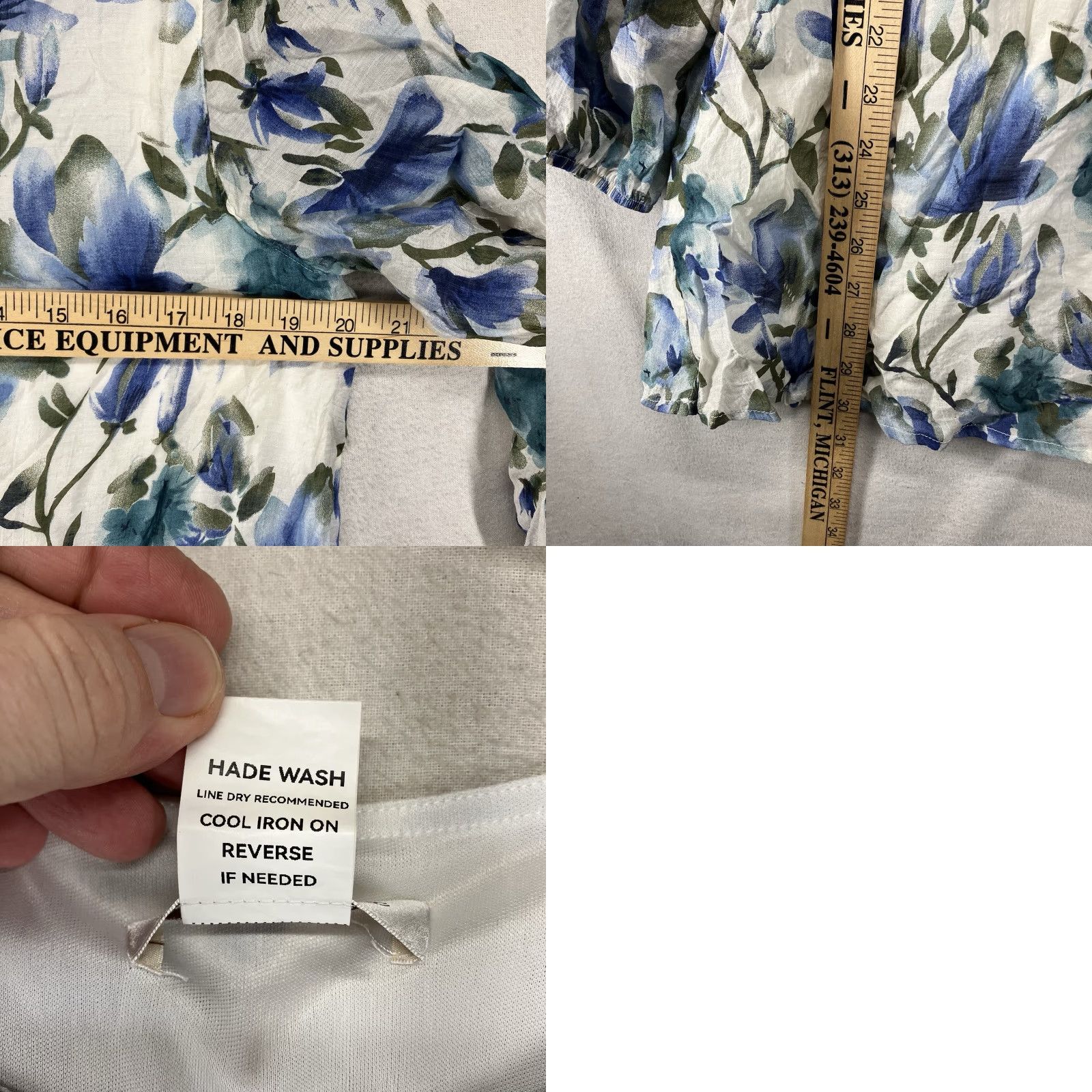 Gloverall Paisley Vine Blouse Shirt Women's XL All Over Flower Print Top Tunic Bohemian 80s Art Floral Multicolor Lined Sheer Sleeves Casual Size XL / US 12-14 / IT 48-50 - 9 Thumbnail