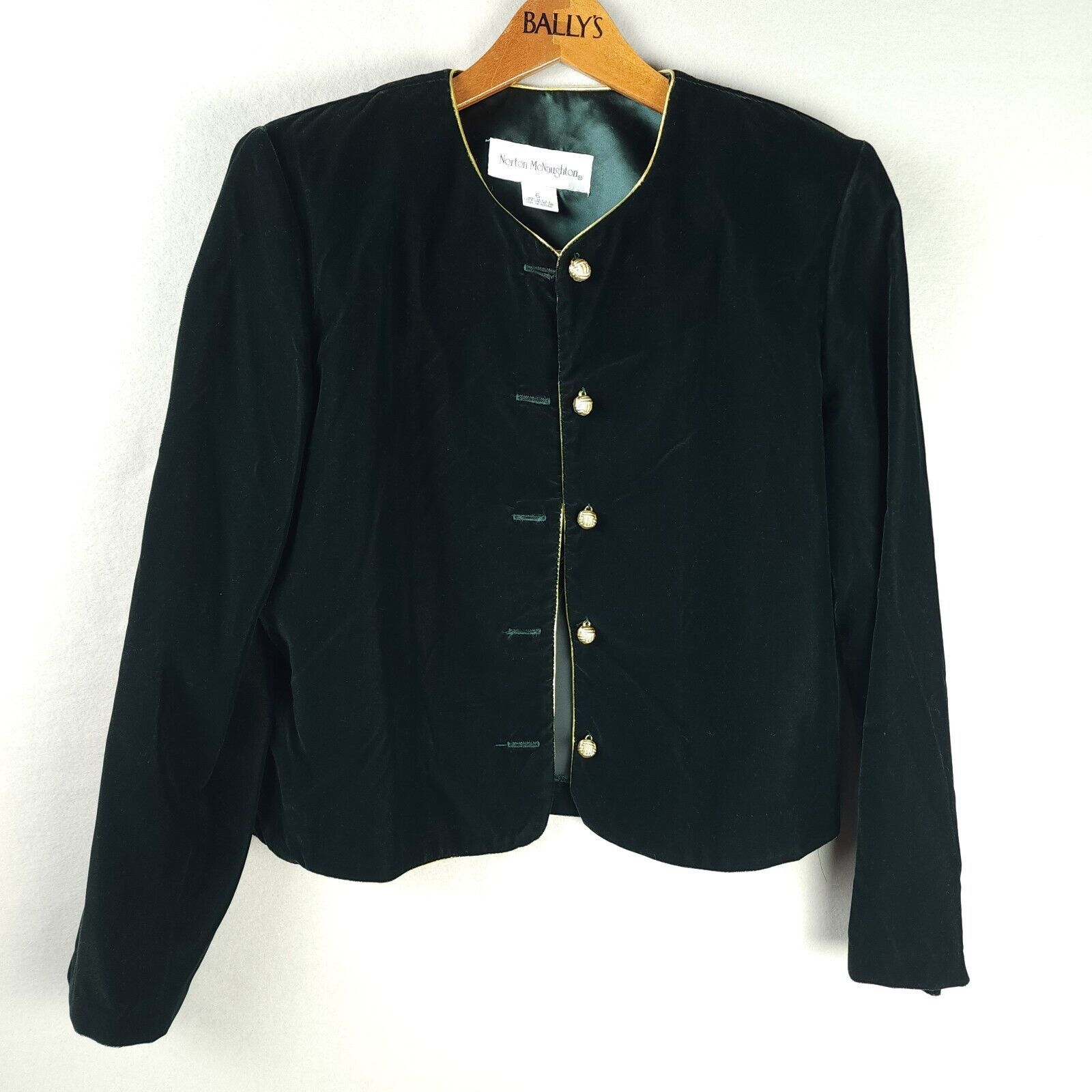 Vintage Norton McNaughton Crushed Velvet Blazer Green Size 6 Size M / US 6-8 / IT 42-44 - 1 Thumbnail