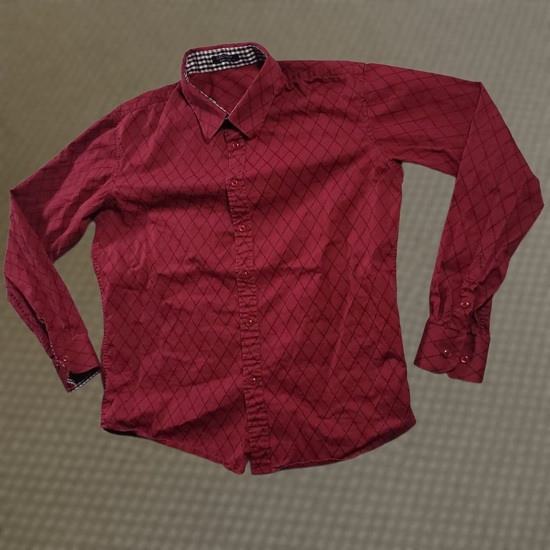 Vintage Coofandy Button Up Shirt Mens Medium Red Long Sleeve Collared Shirt Regular Fit Casual Business Party/Cocktail Size US M / EU 48-50 / 2 - 1 Thumbnail
