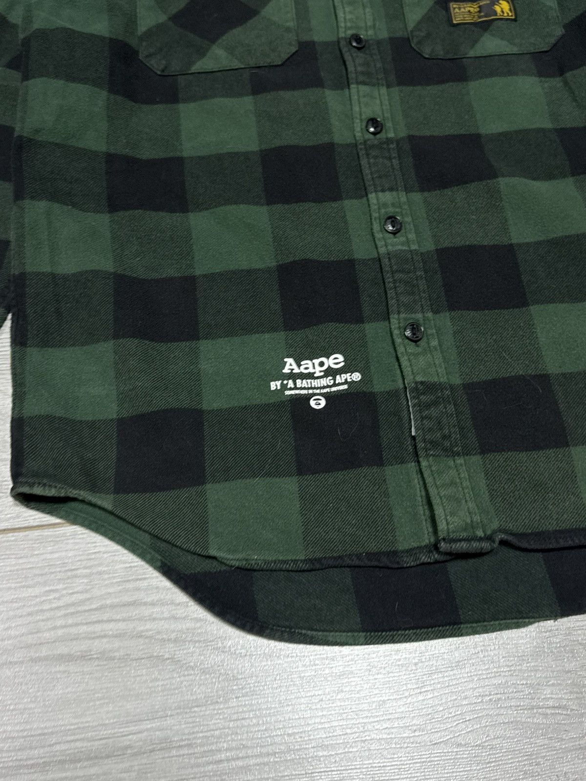 Aape Aape Bape check shirt plaid overshot spell out big logo Size US M / EU 48-50 / 2 - 8 Thumbnail