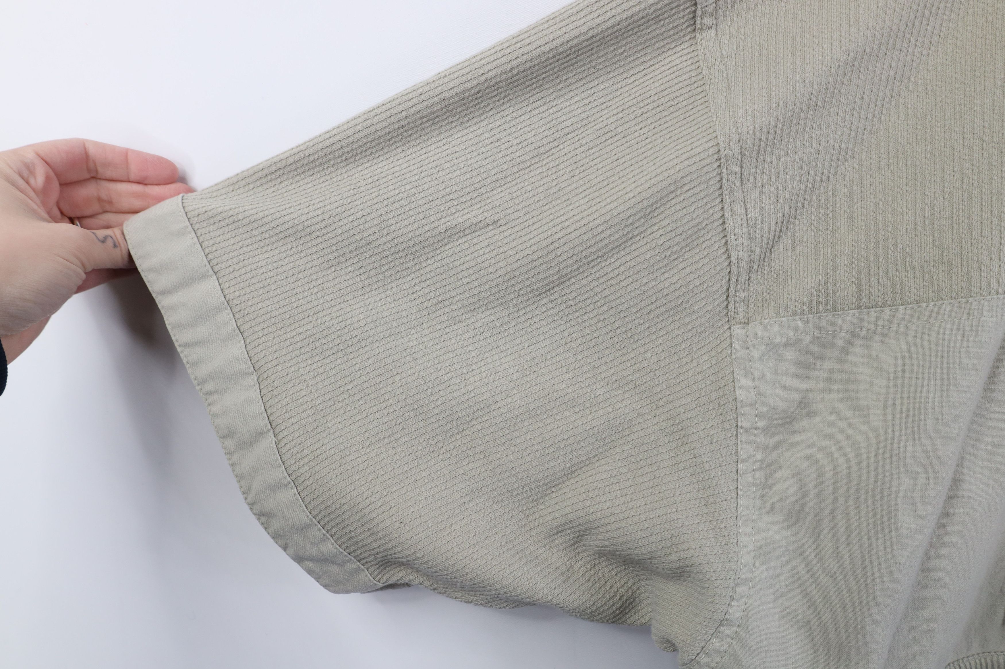 Vintage Vintage 90s Streetwear Ribbed Knit Pullover Polo Shirt Beige Size US XXL / EU 58 / 5 - 9 Thumbnail