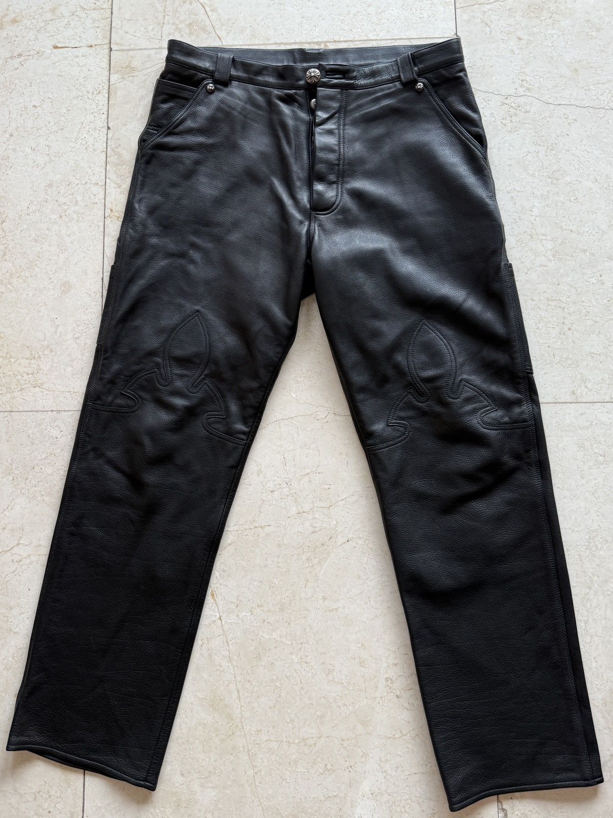 Chrome Hearts Chrome hearts leather pants Size US 36 / EU 52 - 1 Thumbnail