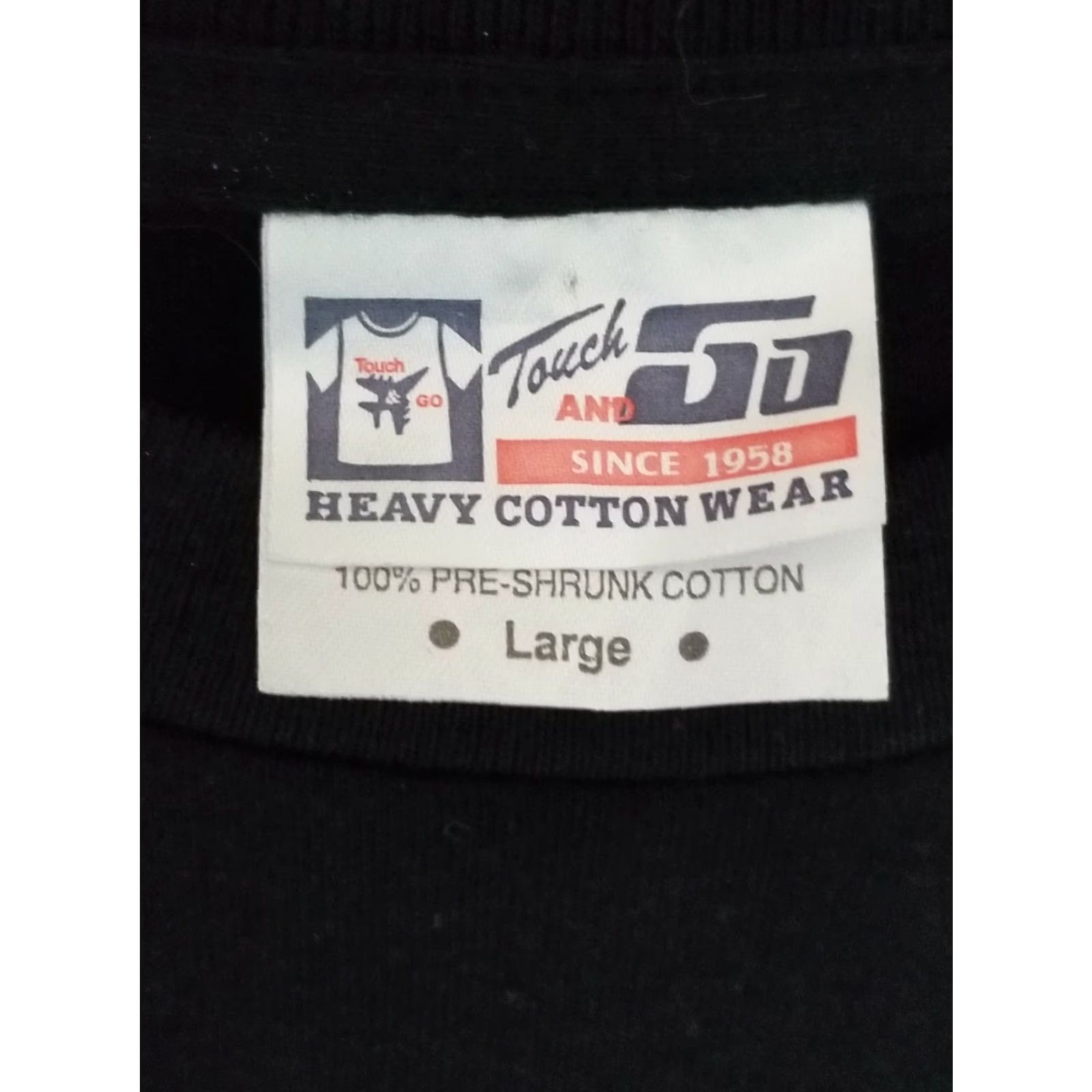 Spell VINTAGE Touch and Go Retro Mens L Suzaran Cotton Logo T Shirt Black Crew Neck Short Sleeve Logo Mens L Black Shirt 2000s Size US L / EU 52-54 / 3 - 3 Thumbnail