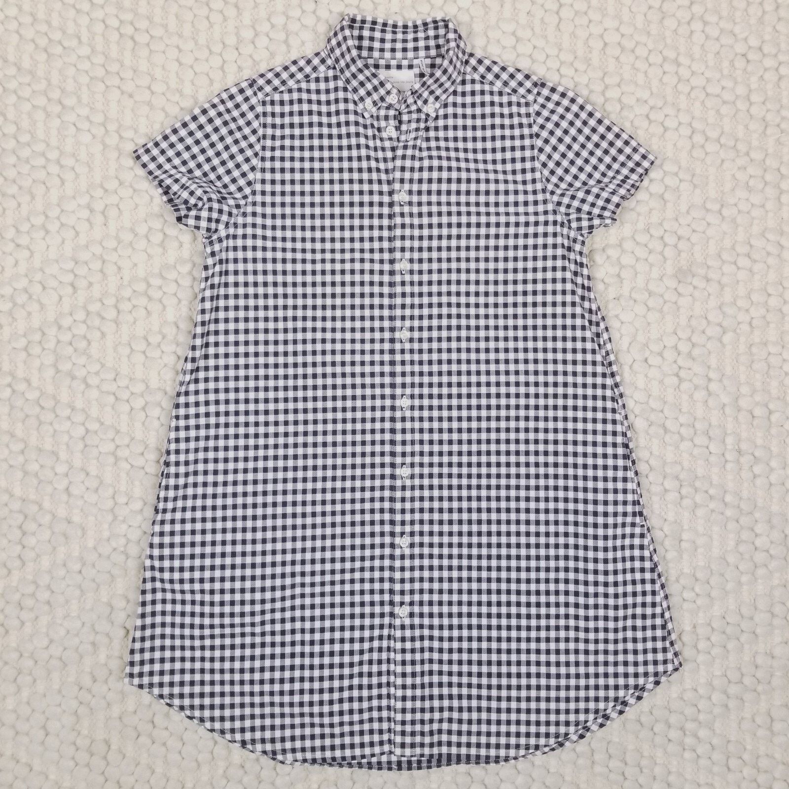 Other ichi Gingham Short Sleeve Tunic Navy White Sz Small Size S / US 4 / IT 40 - 6 Thumbnail