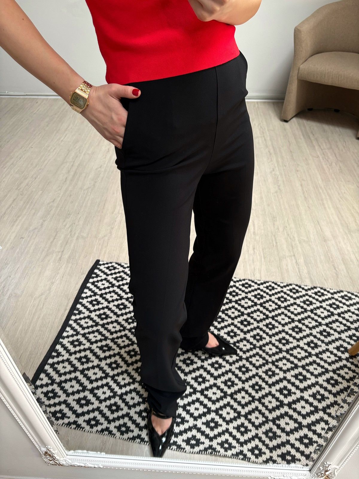 Elisabetta Franchi Elisabetta Franchi Black High Rise Pants Wide Leg IT 42 Size 28" / US 6 / IT 42 - 9 Thumbnail