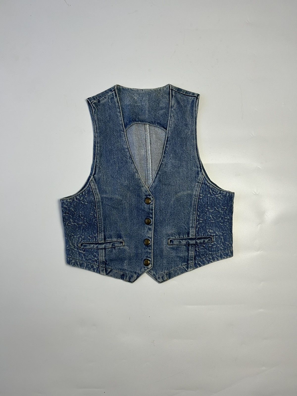 Japanese Brand EMBROIDERY DENIM VEST Size ONE SIZE - 1 Thumbnail