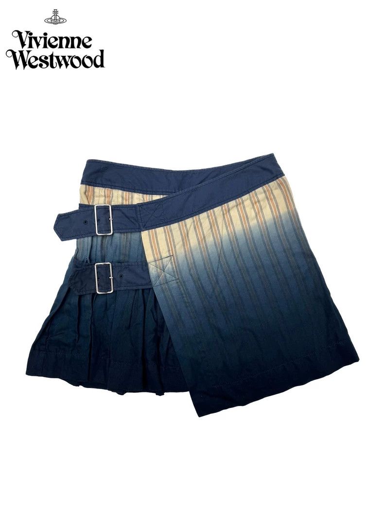 Vivienne Westwood Vivienne Westwood size2 Blue and white gradient pleated ski Size 27" / US 4 / IT 40 - 1 Thumbnail