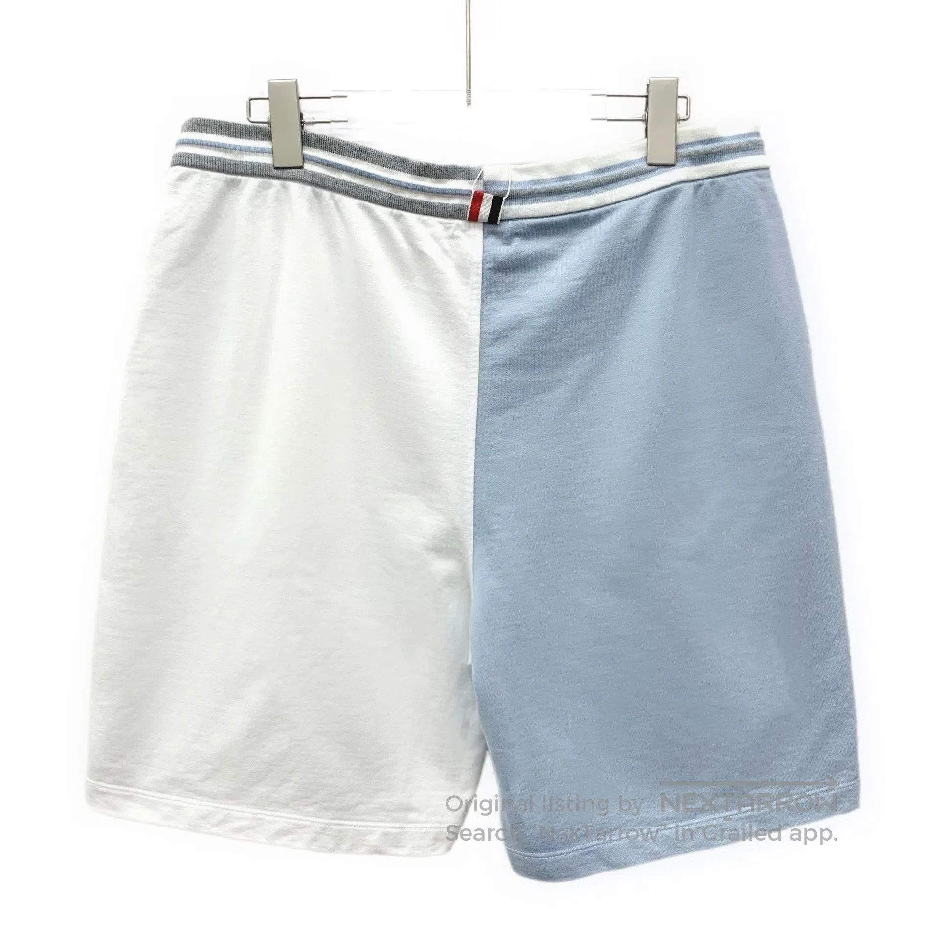 Thom Browne Thom Browne size L Blue and White Color Block Cotton Draws Size US 27 - 2 Thumbnail