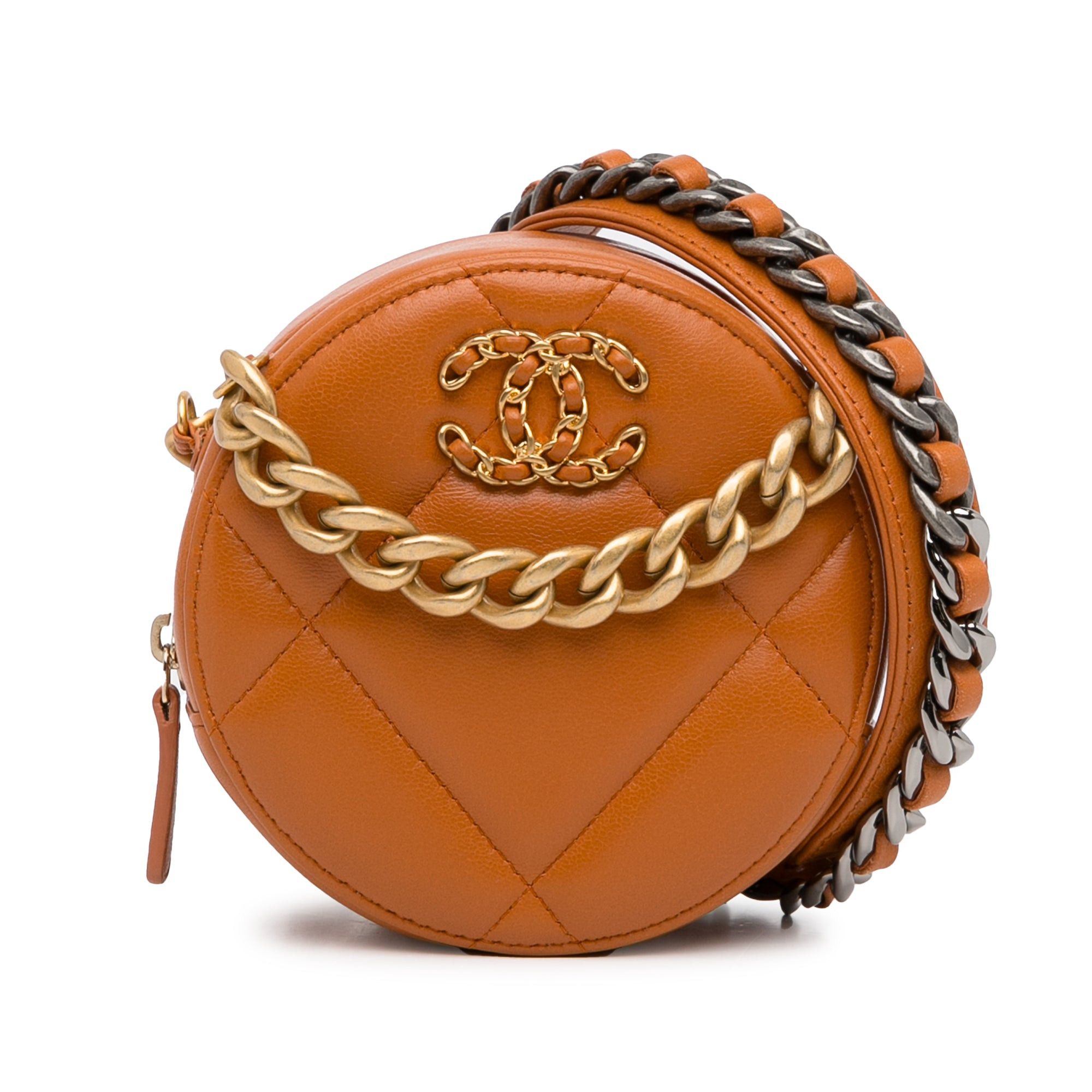 Chanel Chanel Lambskin 19 Round Clutch with Chain Brown Size ONE SIZE - 1 Thumbnail