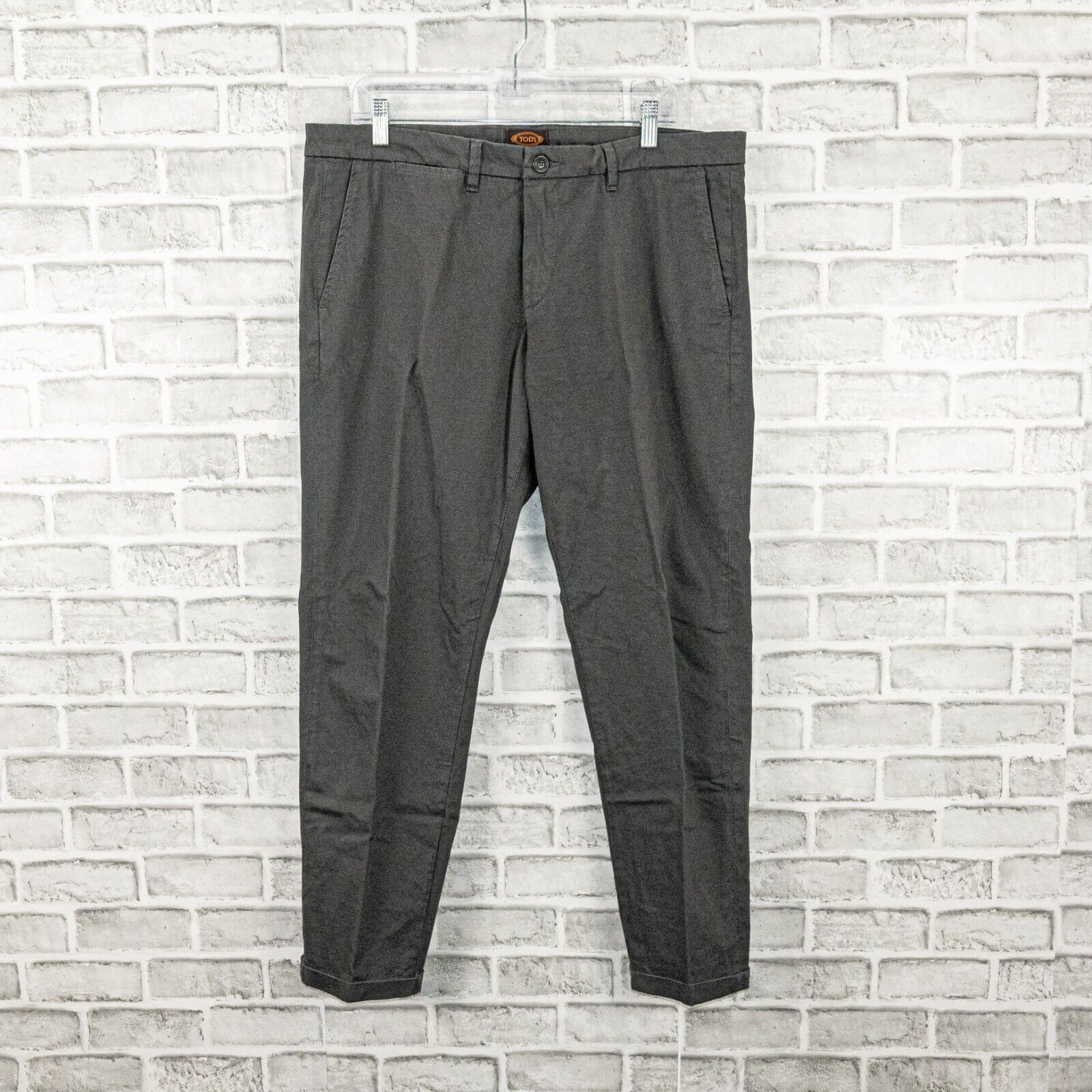 image of Tods Tod's Men's Made In Italy Trouser Pants In Gray Textured in Grey (Size 38)