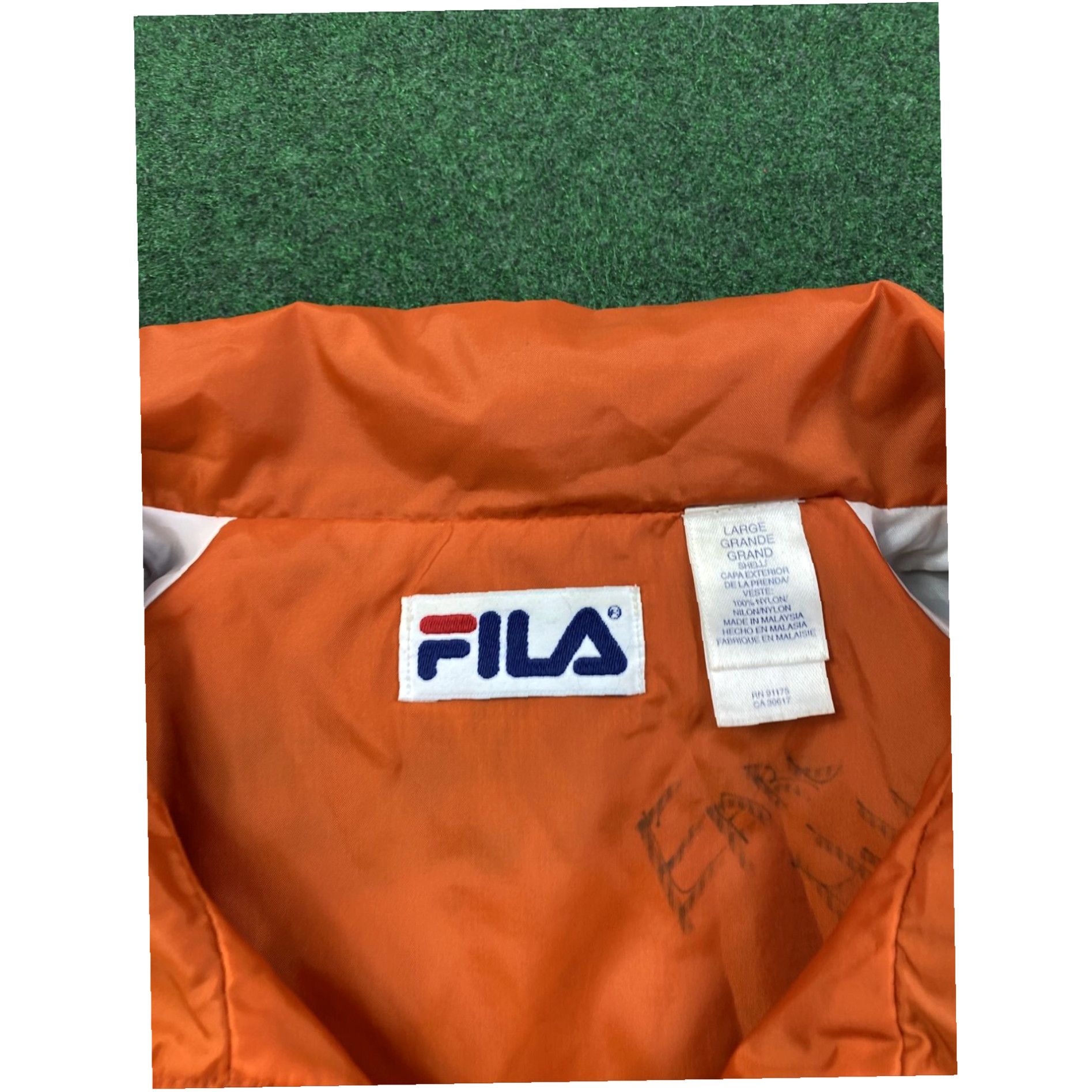 Fila Fila Mens Windbreaker Zip Track jacket Orange Hreen Nylon Size Large Lightweight Size US L / EU 52-54 / 3 - 4 Thumbnail
