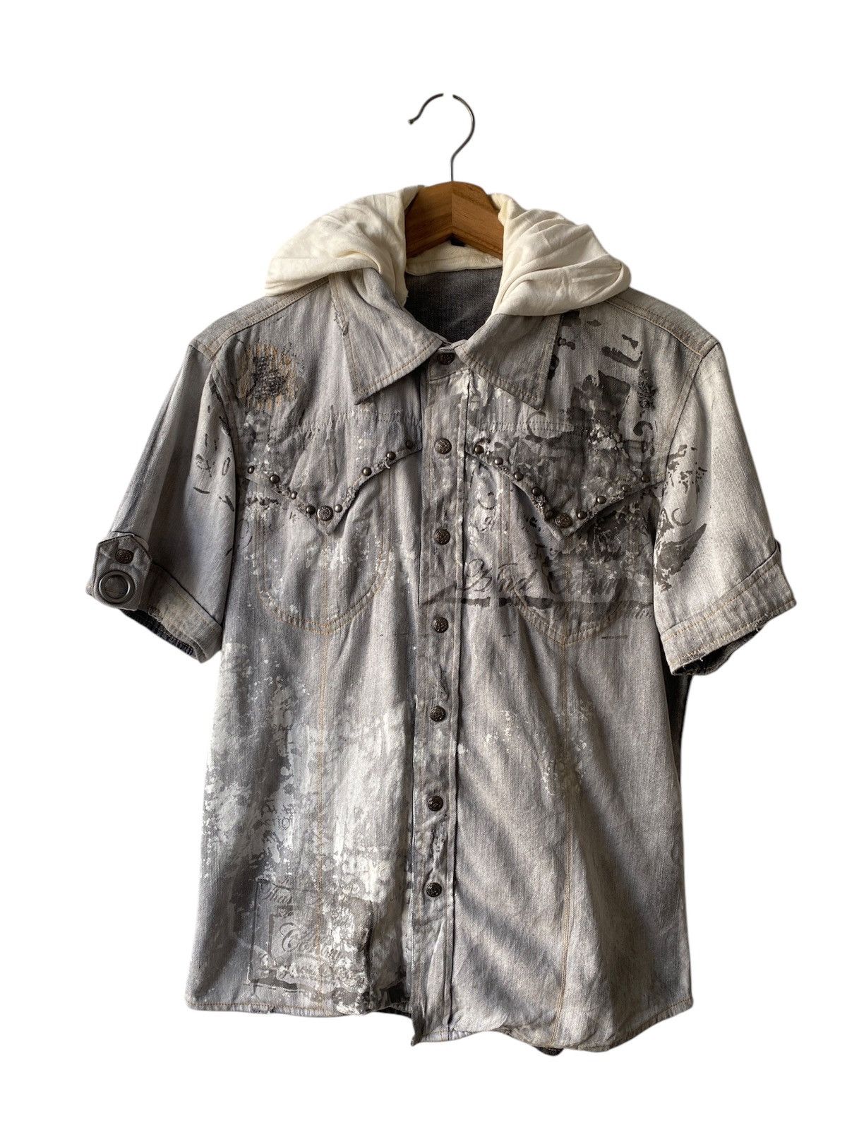 In The Attic × Japanese Brand In The Attic Removable Hoodie Design Distressed Shirt Size US M / EU 48-50 / 2 - 3 Thumbnail