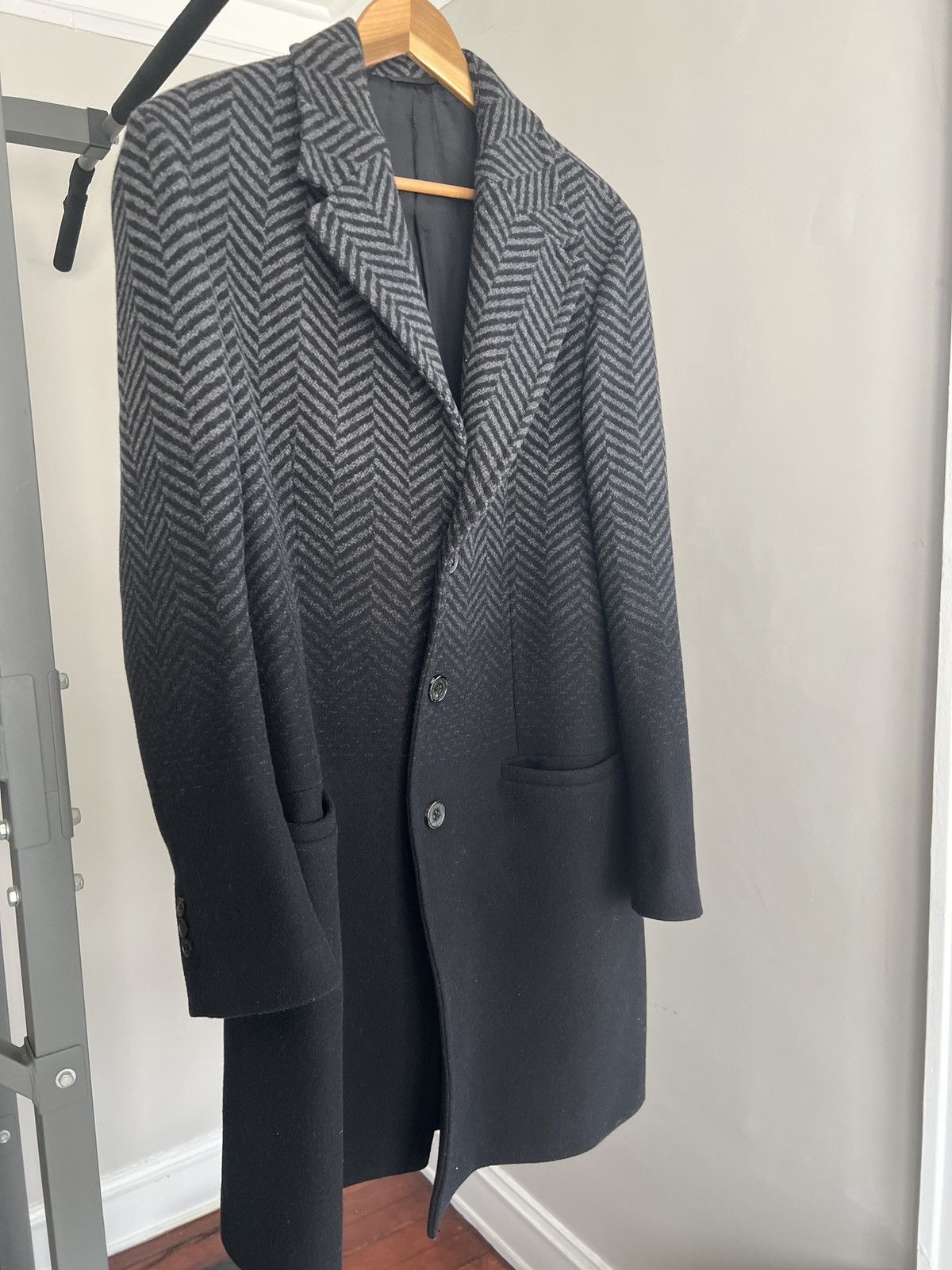 Neil Barrett Neil Barrett Ombre Herringbone Overcoat Size US M / EU 48-50 / 2 - 1 Thumbnail