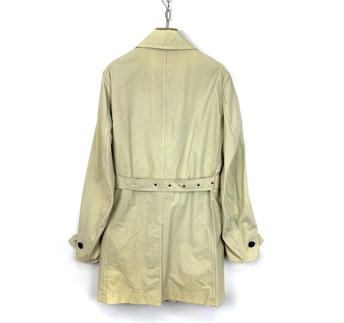 Burberry Burberry Off-White Side Button Mid-Length Trench Coat K12 Size L / US 10 / IT 46 - 2 Thumbnail