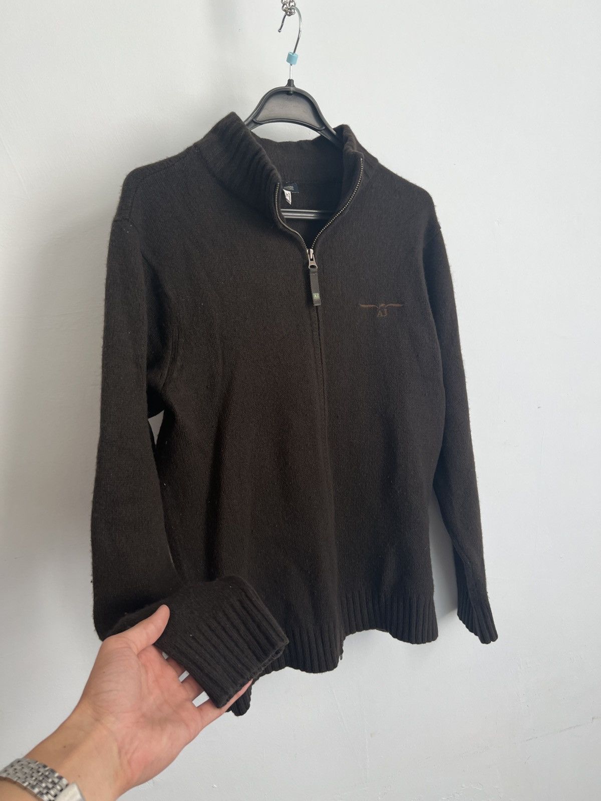 Armani Archive Armani Jeans Vintage Wool Zip Sweater Size US XL / EU 56 / 4 - 1 Thumbnail