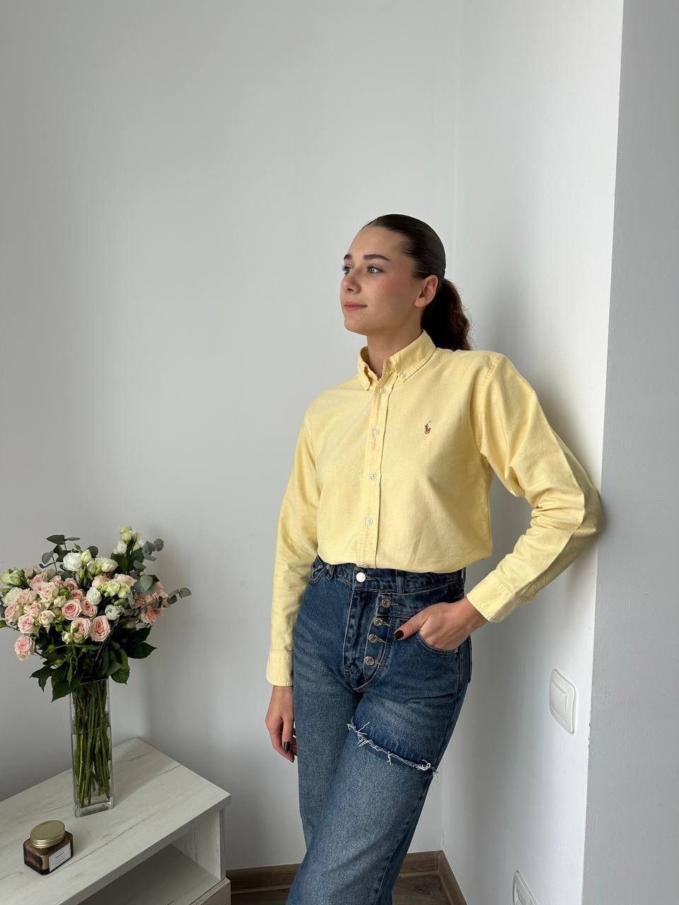 Polo Ralph Lauren × Vintage Vintage Polo Ralph Lauren Yellow Shirt Size M / US 6-8 / IT 42-44 - 2 Thumbnail