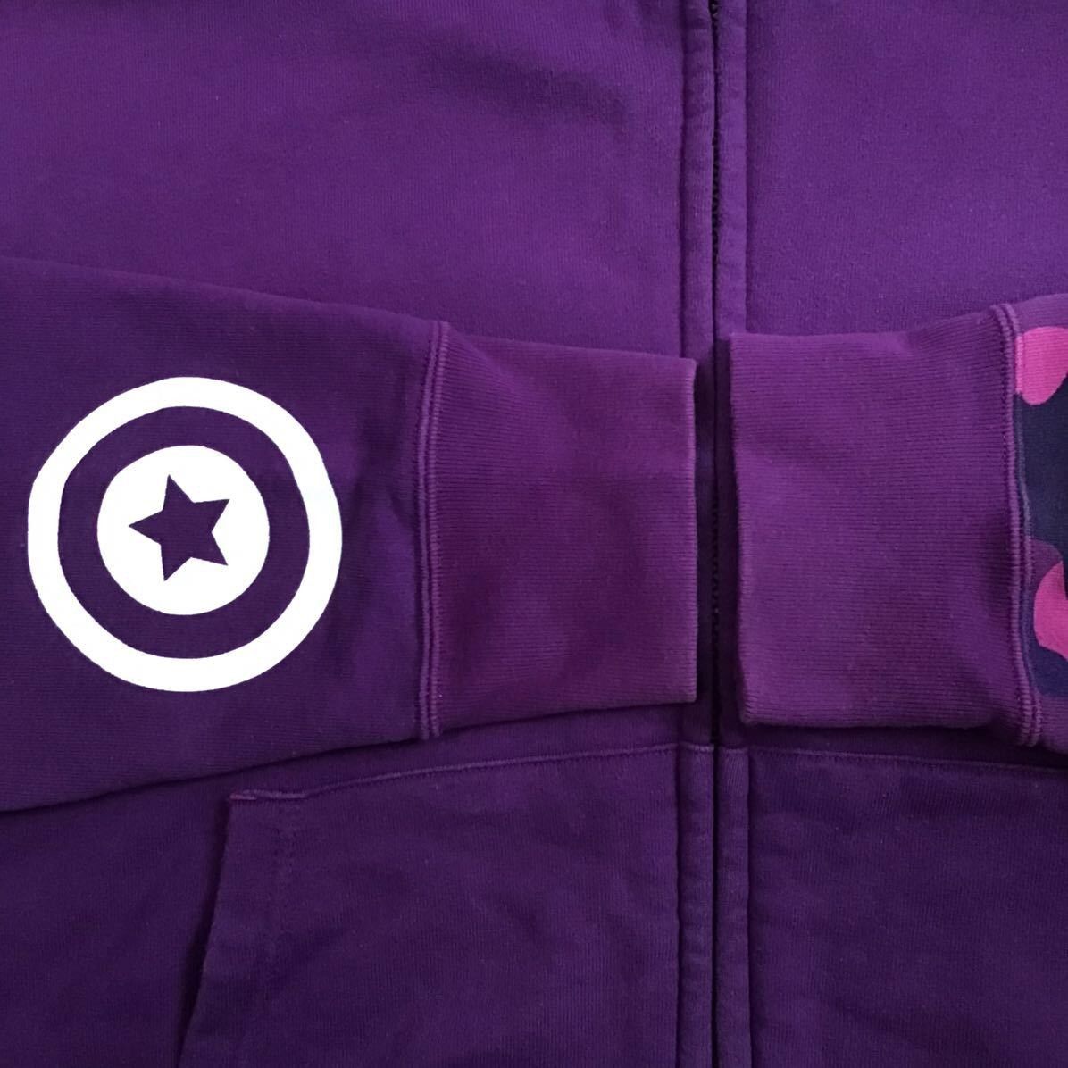 Bape BAPE Giant shark full zip hoodie purple camo a bathing ape Size US L / EU 52-54 / 3 - 7 Thumbnail