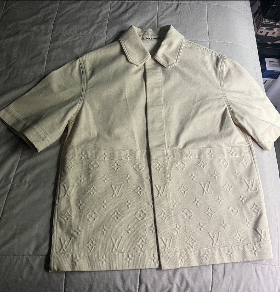 Louis Vuitton White Monogram Workwear Shirt worn by Sett in