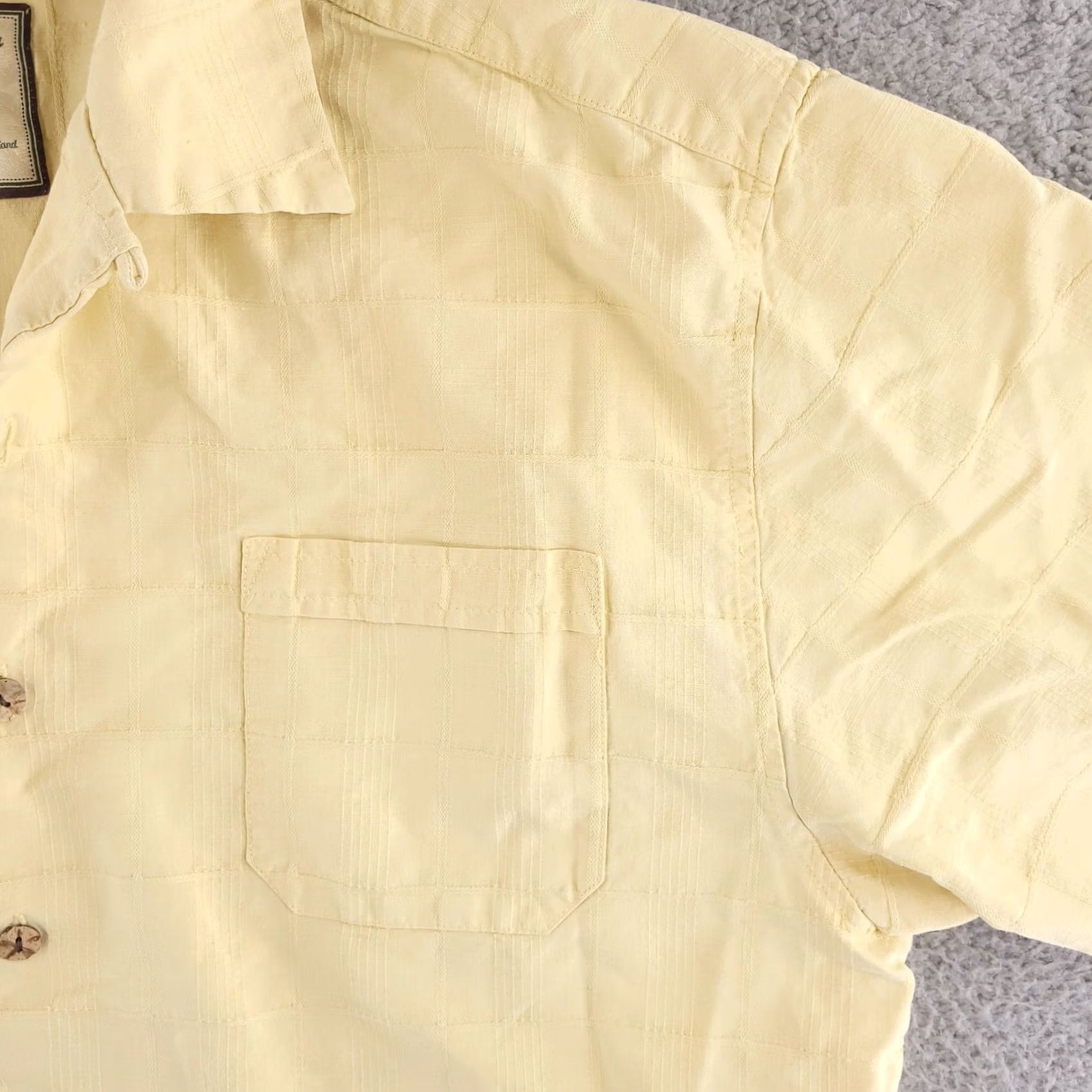 Vintage Jamaica Jaxx Shirt Mens Large Yellow 100% Silk Short Sleeve Button Up Hawaiian Solid Regular Collared Button-Up Size US L / EU 52-54 / 3 - 4 Thumbnail
