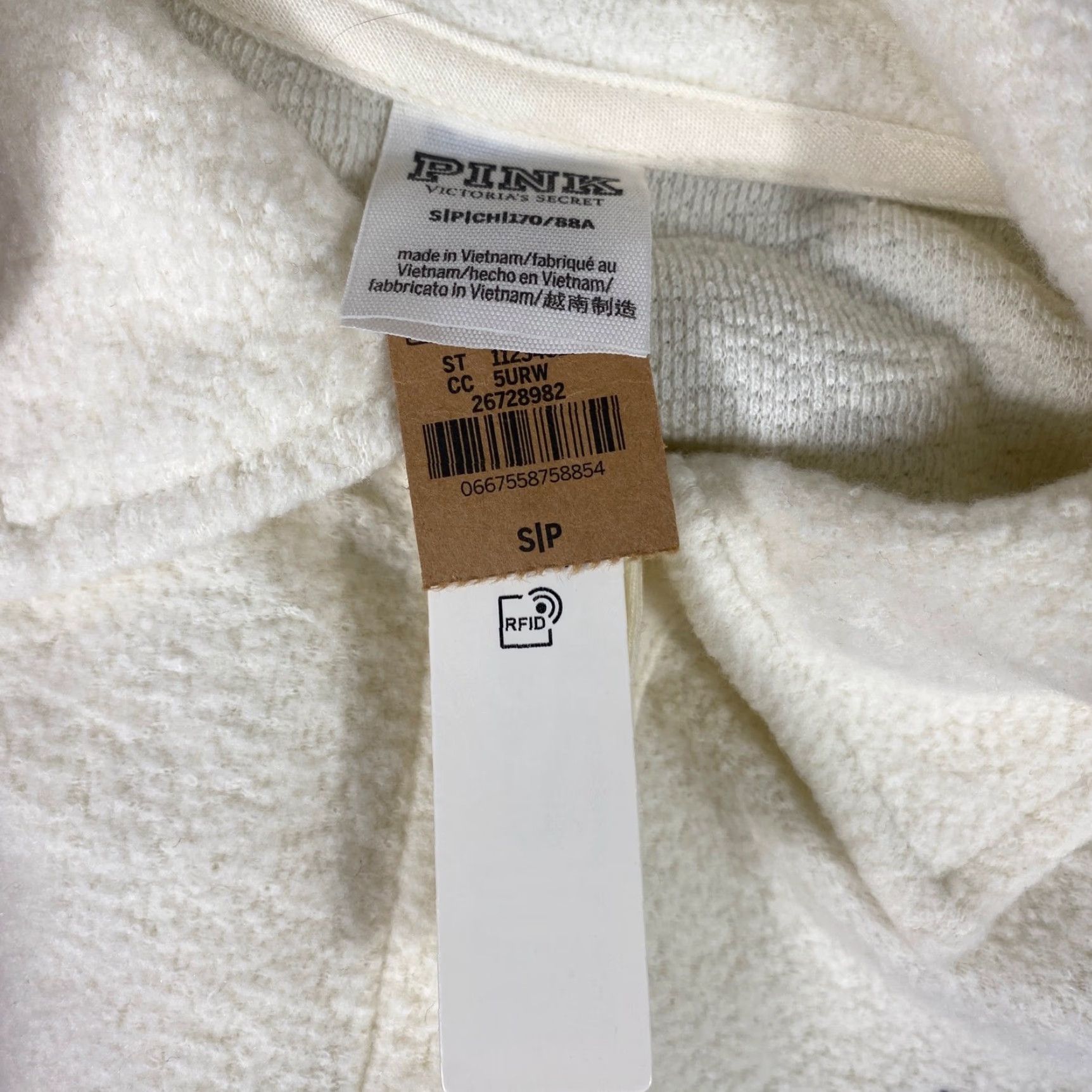 Vintage Y2K Victoria's Secret Pink Fleece Polo Sweatshirt Women's Small Ivory Preppy Top Size S / US 4 / IT 40 - 3 Thumbnail