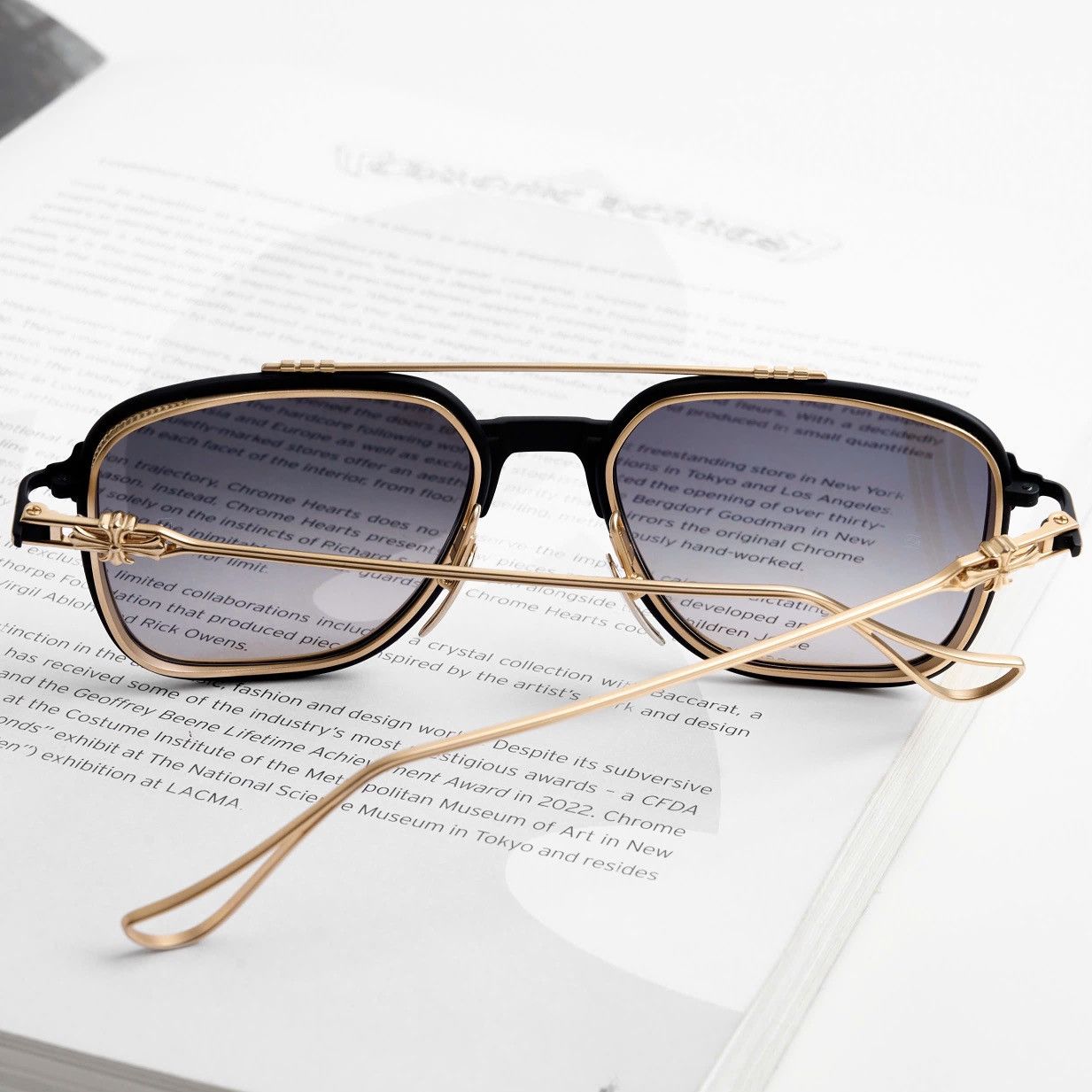Chrome Hearts CHROME HEARTS HUMPSTER MATTE BLACK/ GOLD PLATED SUNGLASSES Size ONE SIZE - 7 Thumbnail