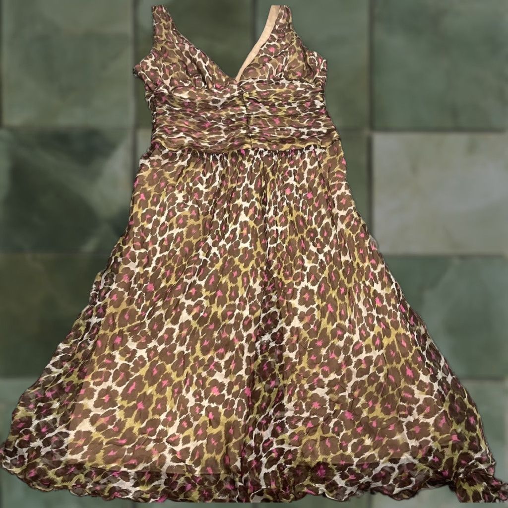 Trina Turk VINTAGE Trina Turk Women's Sleeveless Silk Leopard Print Dress Size 6 Cocktail Formal Party Size M / US 6-8 / IT 42-44 - 1 Thumbnail
