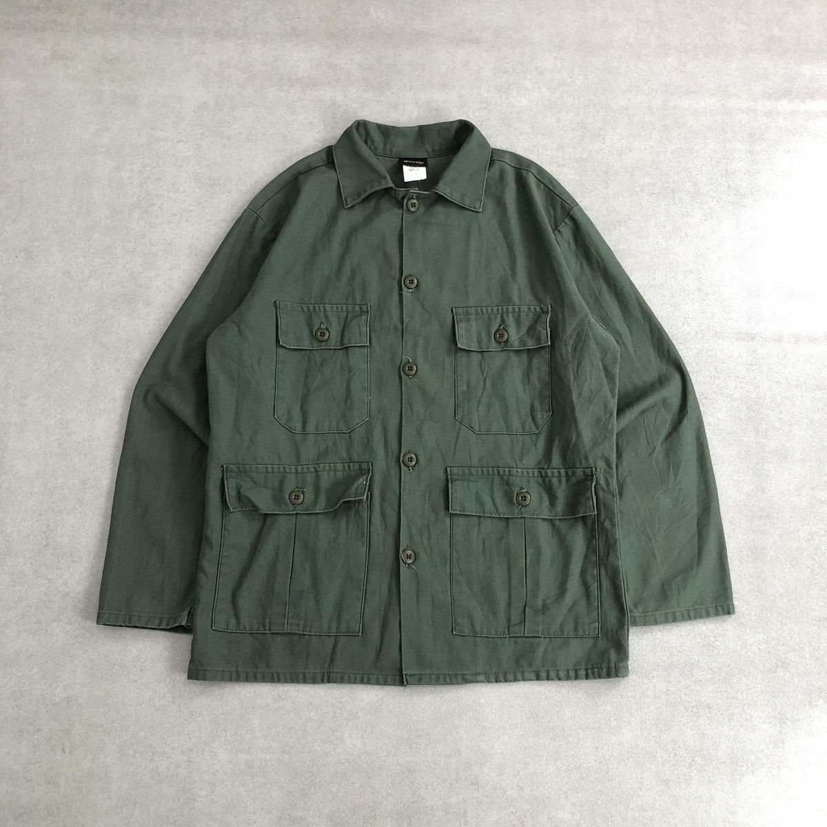 Stan Ray Vintage Stan Ray Military Olive Green Jungle Fatigue Jacket Size US L / EU 52-54 / 3 - 1 Thumbnail