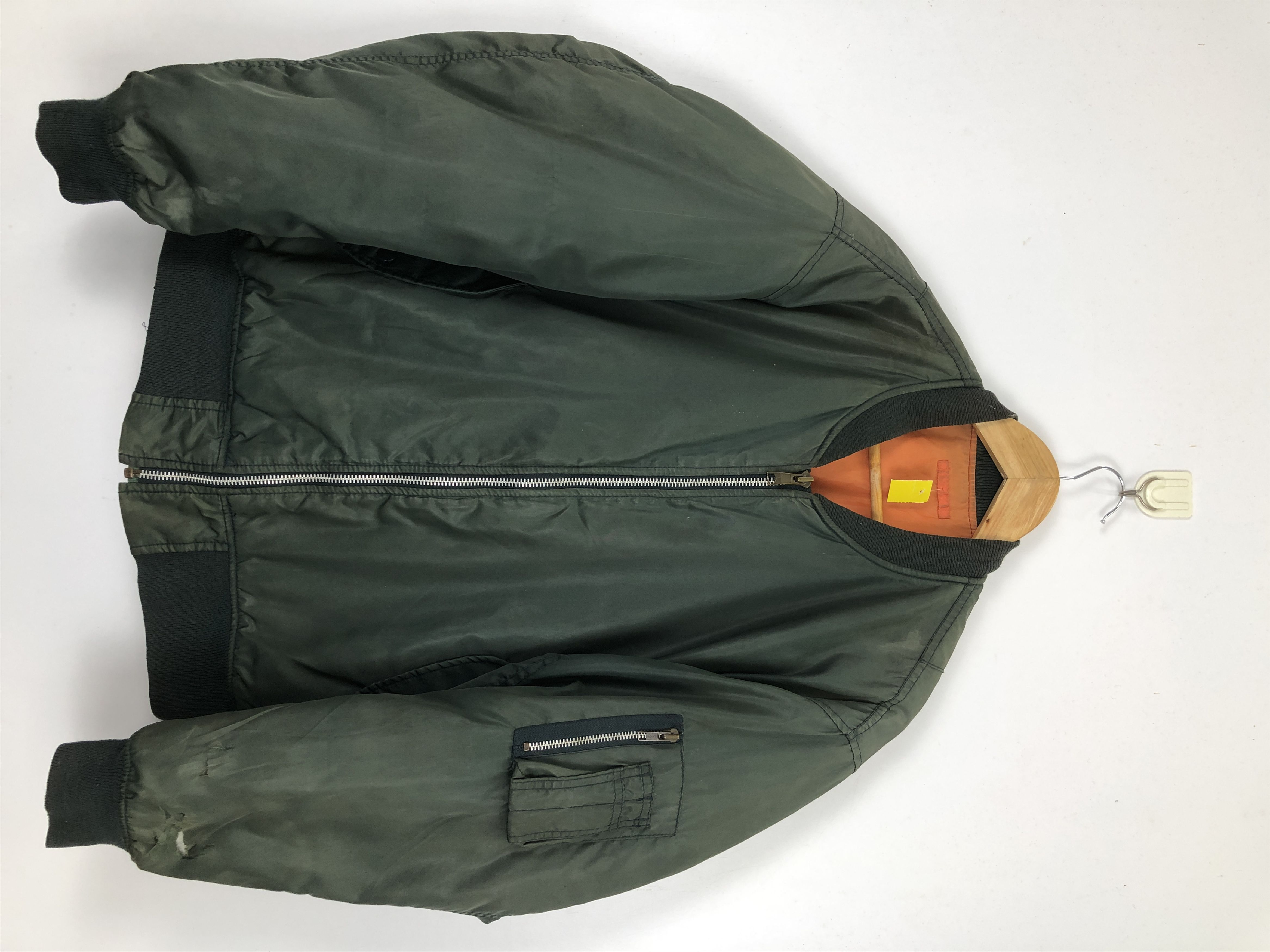 image of Uniqlo Sun Faded Bomber Jacket Trashed in Green, Men's (Size Large)