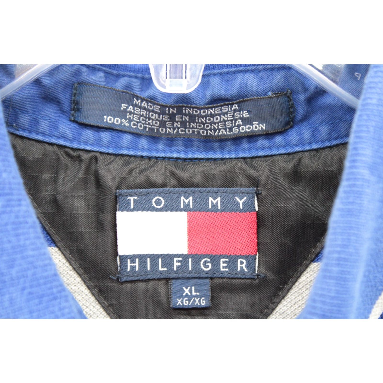 Tommy Hilfiger VINTAGE Tommy Hilfiger Polo Shirt Men's XL Blue Gray Striped Y2K Athletic Retro Size US XL / EU 56 / 4 - 5 Thumbnail