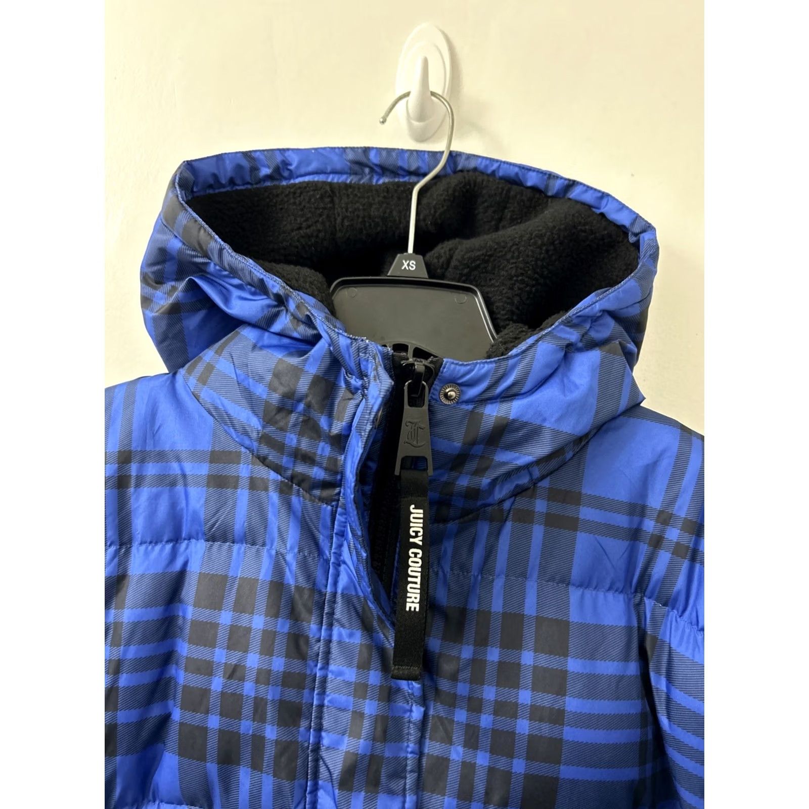 Juicy Couture Juicy Couture Black Label Jacket Puffer Hooded Full Zip Coat Womens M Blue Plaid Winter Casual Mens Womens Girls Boys Size M / US 6-8 / IT 42-44 - 4 Thumbnail