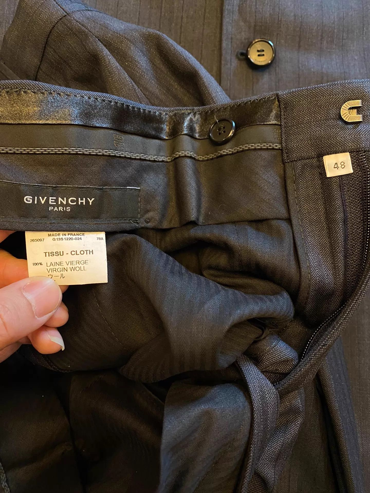 Givenchy Givenchy French 100% Wool Suit 48 Size 48R - 8 Thumbnail