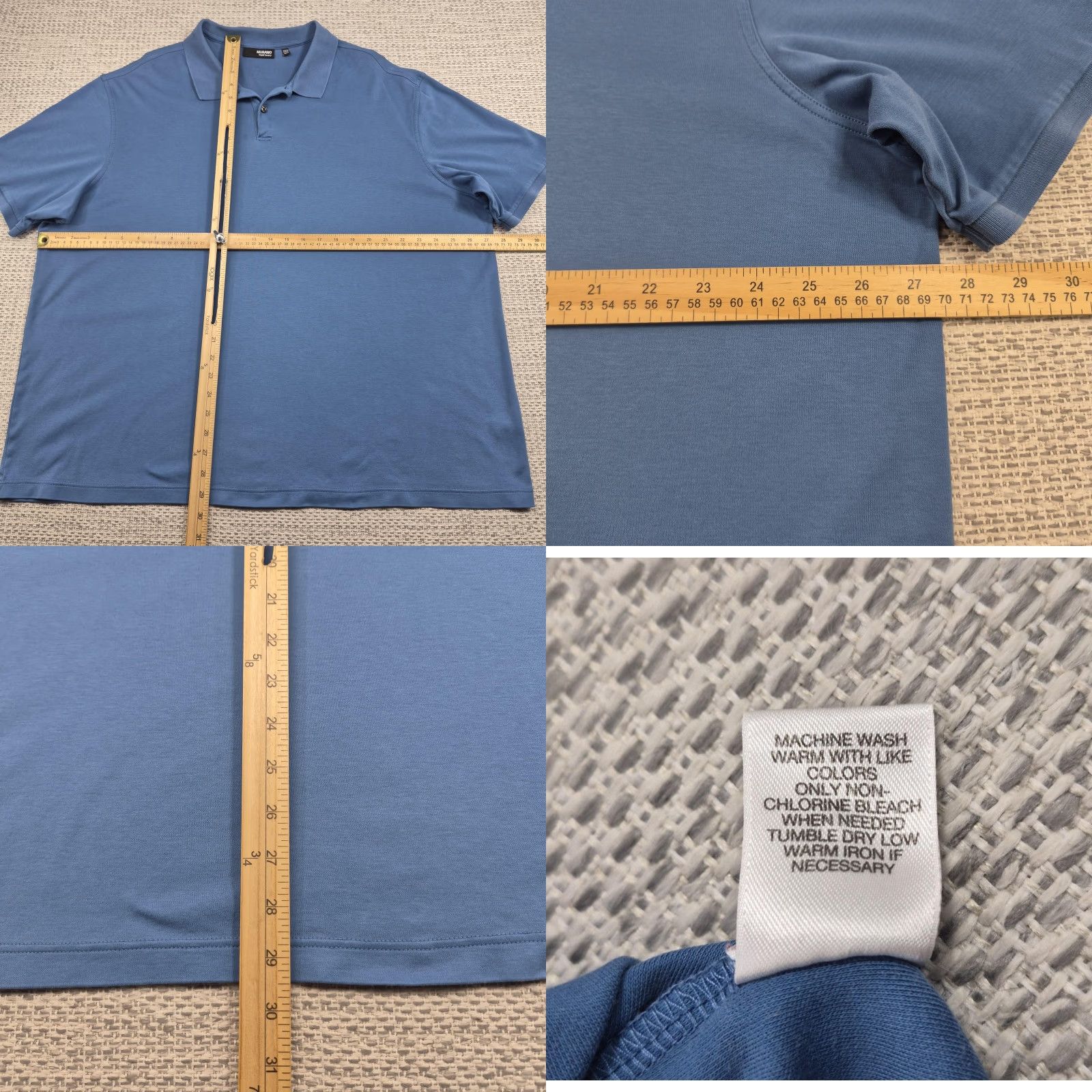Murano Murano Liquid Luxury Polo Shirt Mens 3XLT Blue Short Sleeve Big Tall Preppy Shirt Size US XXL / EU 58 / 5 - 8 Thumbnail