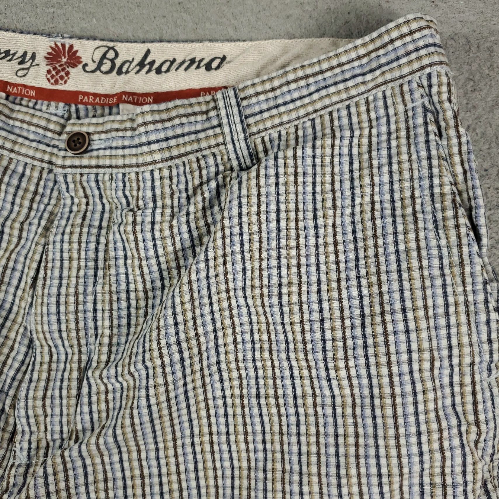 Tommy Bahama VINTAGE Tommy Bahama Men's Shorts Size 40 Flat Front Chino Linen Silk Plaid Casual Summer Blue Mens Size US 40 / EU 56 - 3 Thumbnail