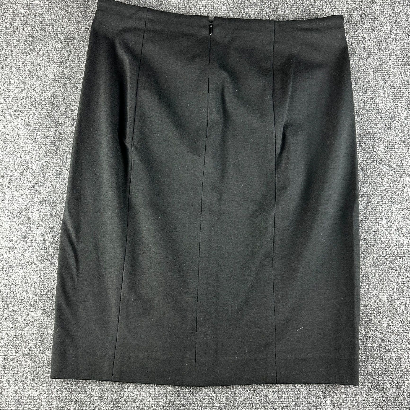 Ann Taylor Ann Taylor Skirt Womens 6 Pencil Black Stretch Back Zip Faux Leather Trim Size 28" / US 6 / IT 42 - 4 Thumbnail