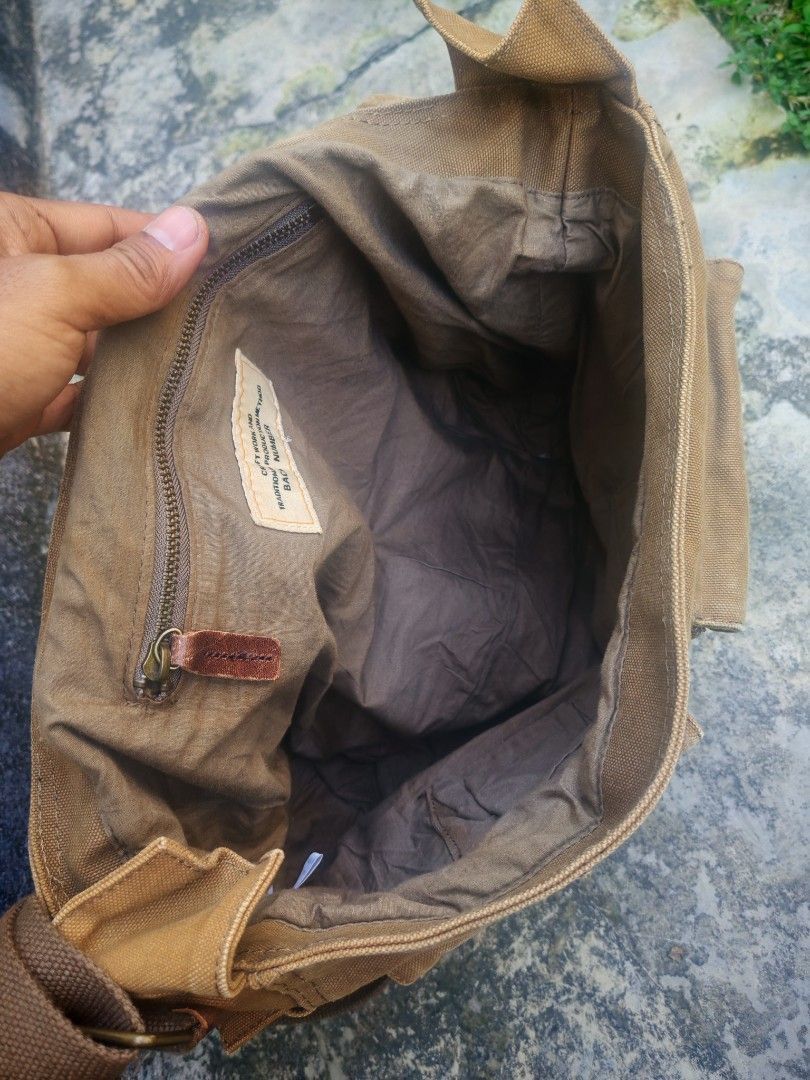 Japanese Brand Back Number Canvas Leather Messenger Belstaff Vibe Size ONE SIZE - 4 Thumbnail