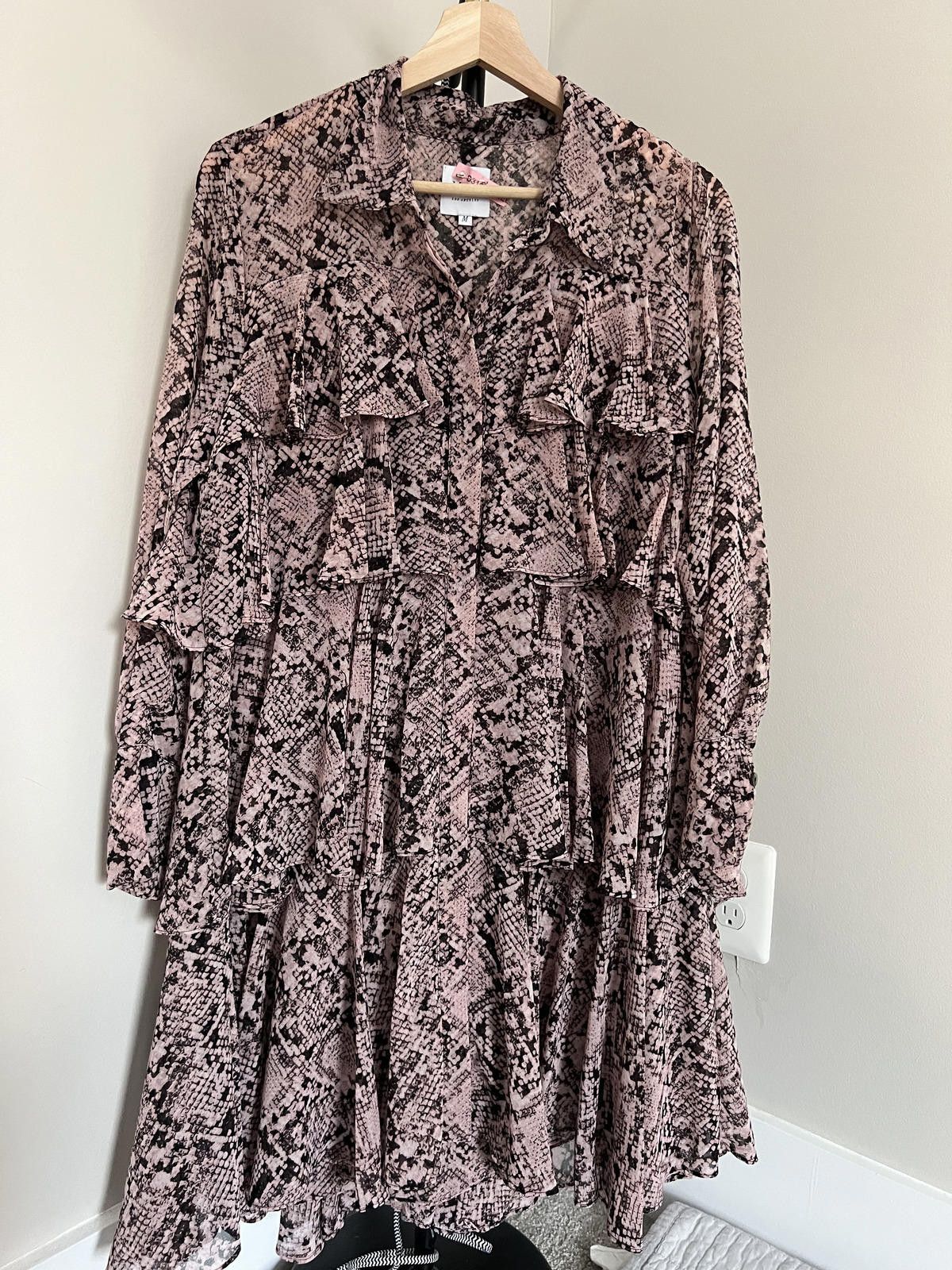 Other MISA Los Angeles Snake Print Ruffle Mini Dress - Made in USA Size M / US 6-8 / IT 42-44 - 1 Thumbnail