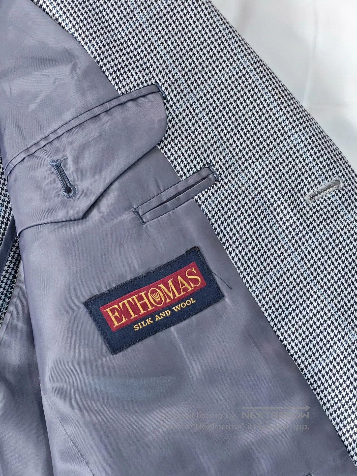 Japanese Brand Italian Blue Check Wool Silk Blazer. Size US M / EU 48-50 / 2 - 7 Thumbnail