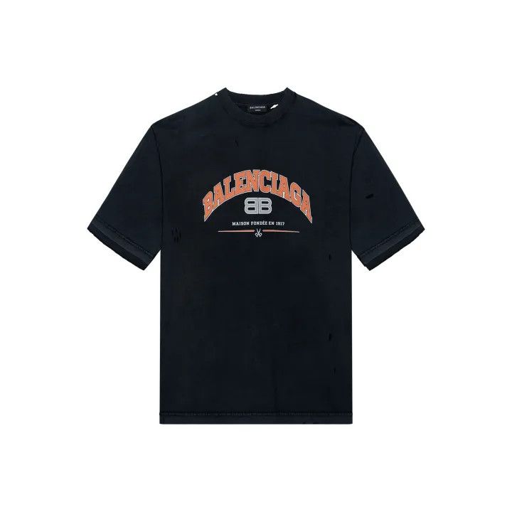 Balenciaga Balenciaga SS22 Maison Distressed Logo T-Shirt Size US M / EU 48-50 / 2 - 1 Thumbnail
