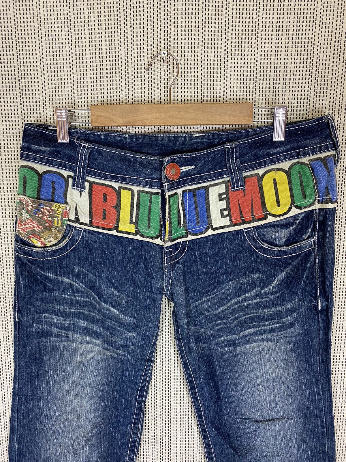 If Six Was Nine × Japanese Brand × Seditionaries ‼️BLUE MOON FLARED DENIM SPELLOUT VERY NICE DESIGN‼️ Size US 36 / EU 52 - 3 Thumbnail