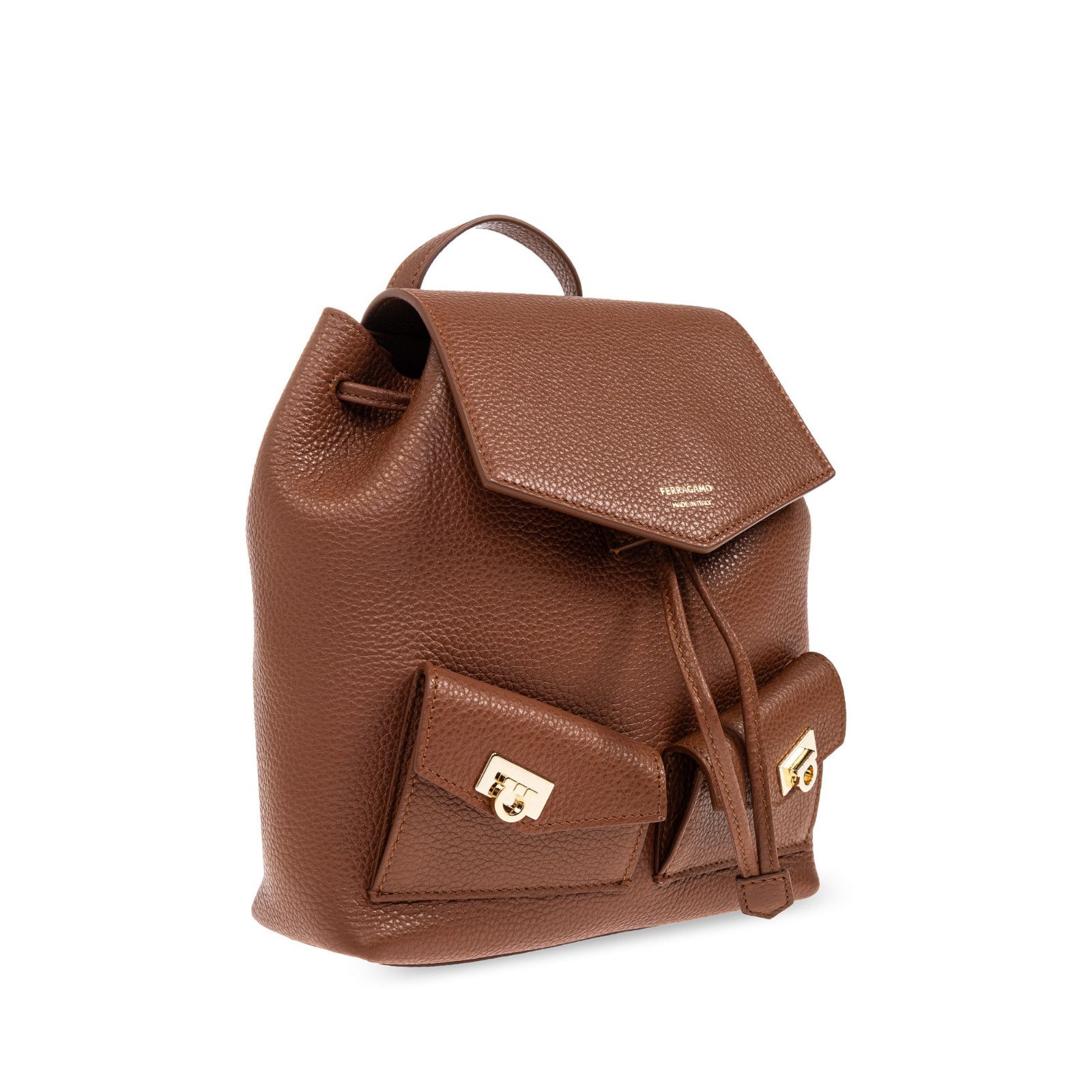 Salvatore Ferragamo FERRAGAMO Multipocket Mini $1250 Cognac Backpack New & Authe Size ONE SIZE - 3 Thumbnail