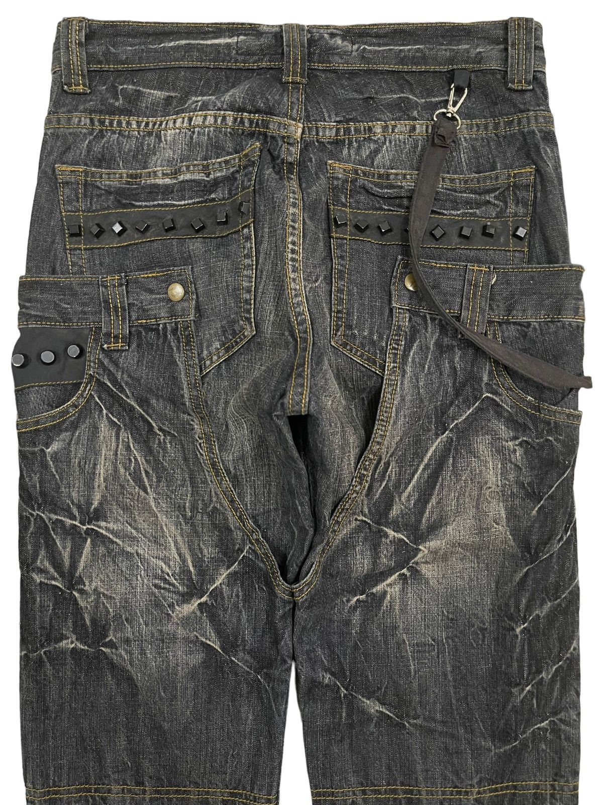 If Six Was Nine Vintage Japan Punk Ministry Double Waist Bondage Style Jeans Size US 31 - 8 Thumbnail