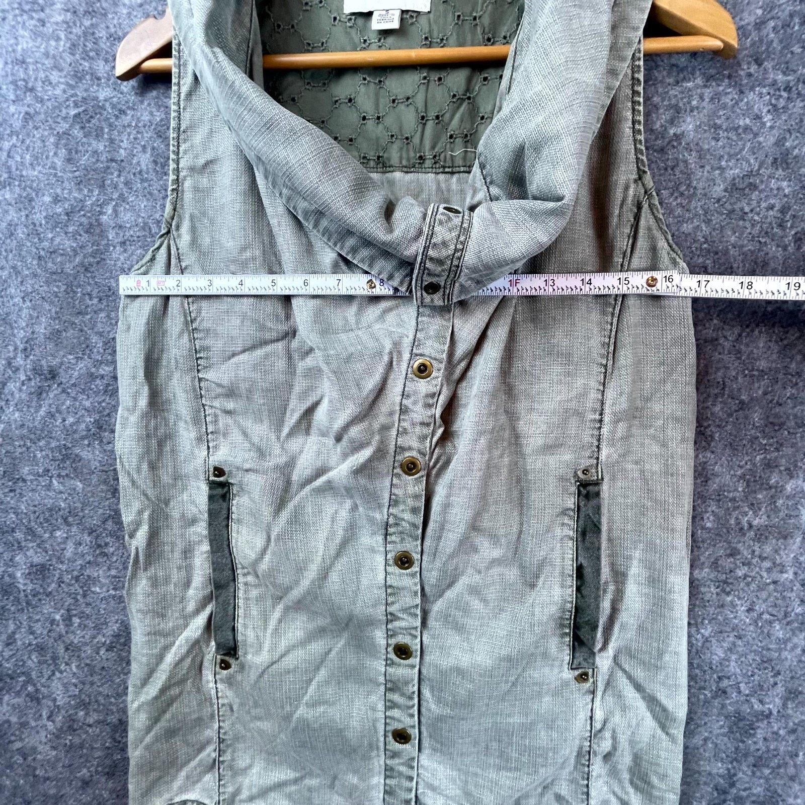 Anthropologie Anthropologie Marrakech Utility Vest Womens S Gray Lyocell Size S / US 4 / IT 40 - 6 Thumbnail