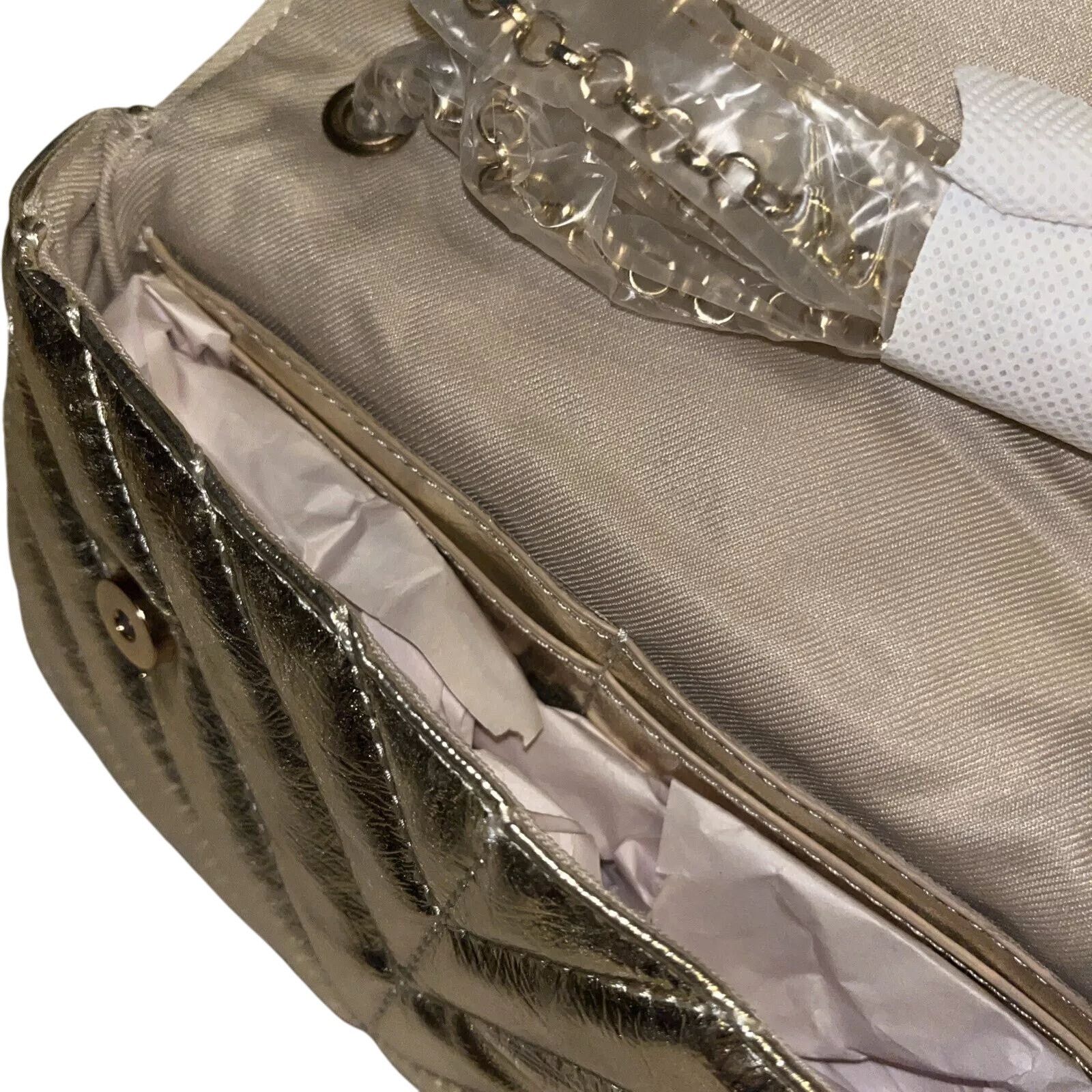 Nicole Miller NICOLE MILLER Gold Evening Purse Chain Strap Crossbody | NWT Size ONE SIZE - 5 Thumbnail