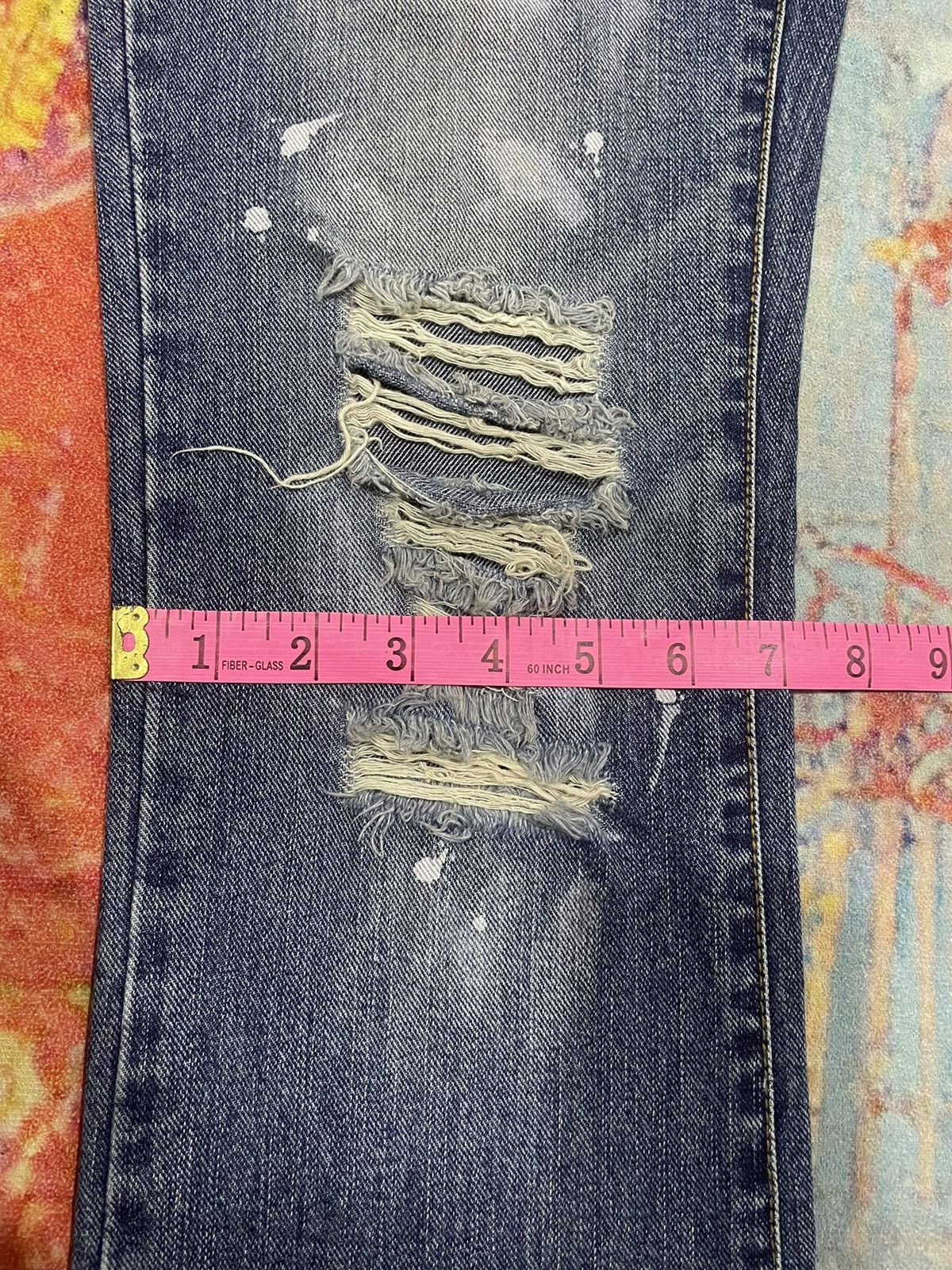 Japanese Brand Vintage Y2K Vence Thrashed Flare Denim Pants Size US 30 / EU 46 - 12 Thumbnail
