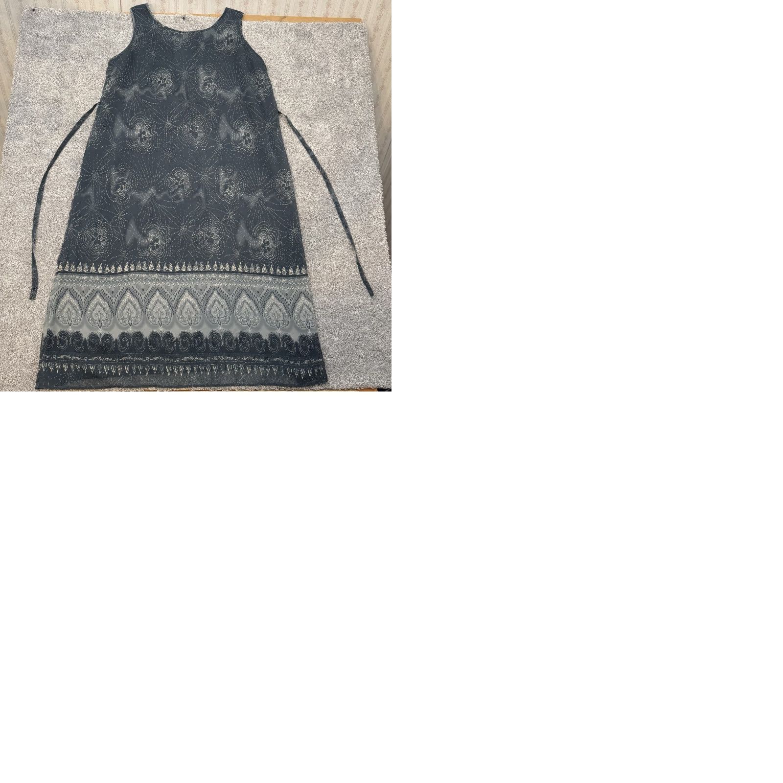 Vintage VINTAGE Nancy-K 2 Piece Dress Outfit/Set 1X Plus Gray Sheer Lined Maxi 90s Y2K Bohemian Hippie Whimsigoth Lagenlook Womens Size XL / US 12-14 / IT 48-50 - 10 Thumbnail