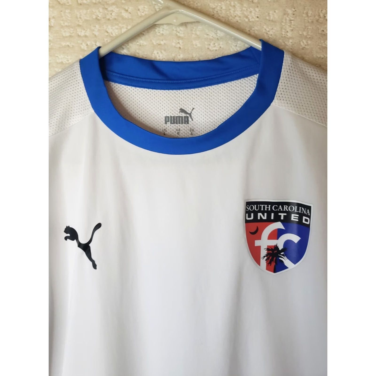Puma South Carolina United Womens Large White Blue PUMA Drycell Heat Shirt Size L / US 10 / IT 46 - 4 Thumbnail