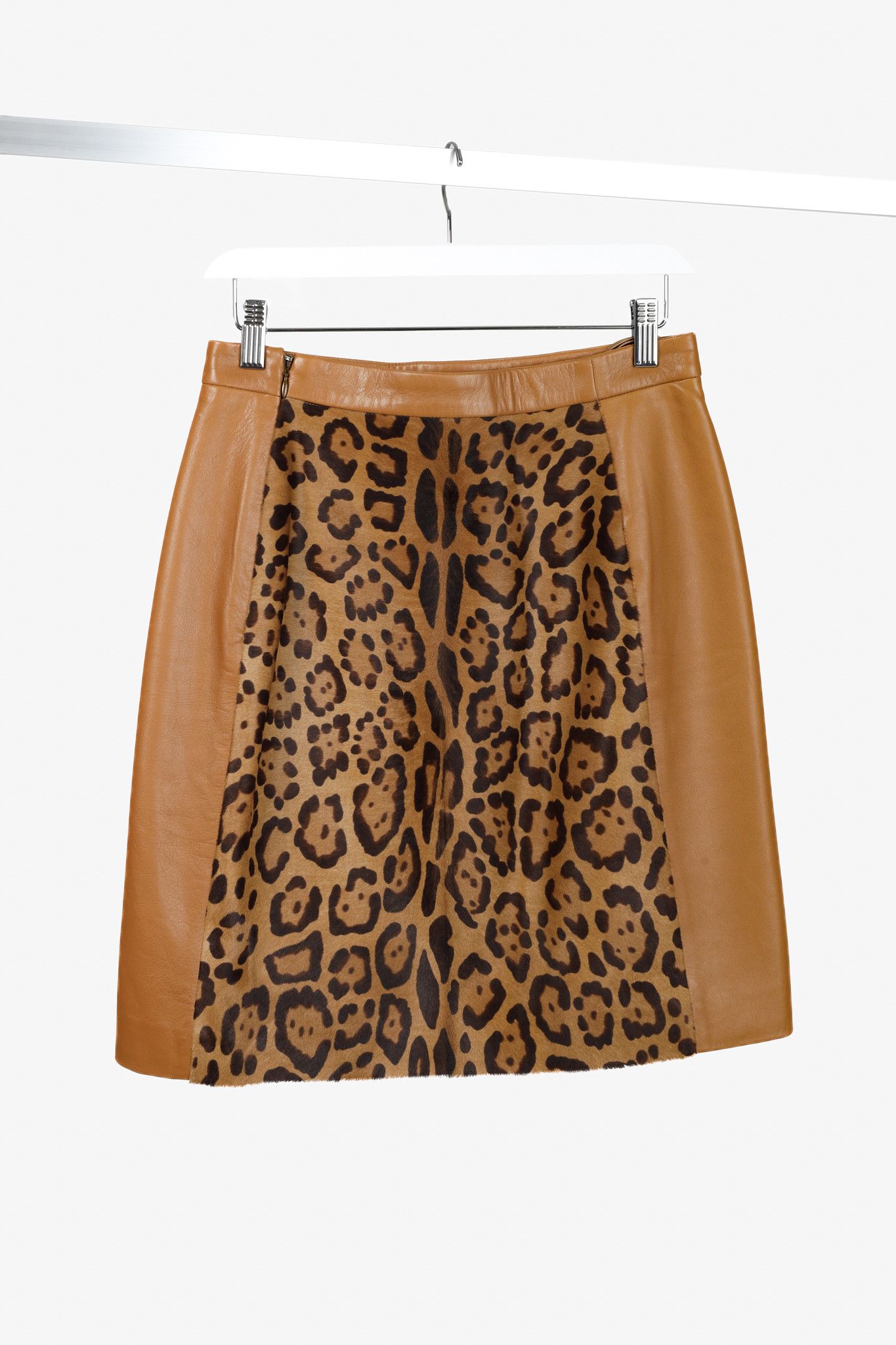 Valentino Valentino Calf Hair Leopard Print Leather Skirt Size 28" / US 6 / IT 42 - 2 Thumbnail