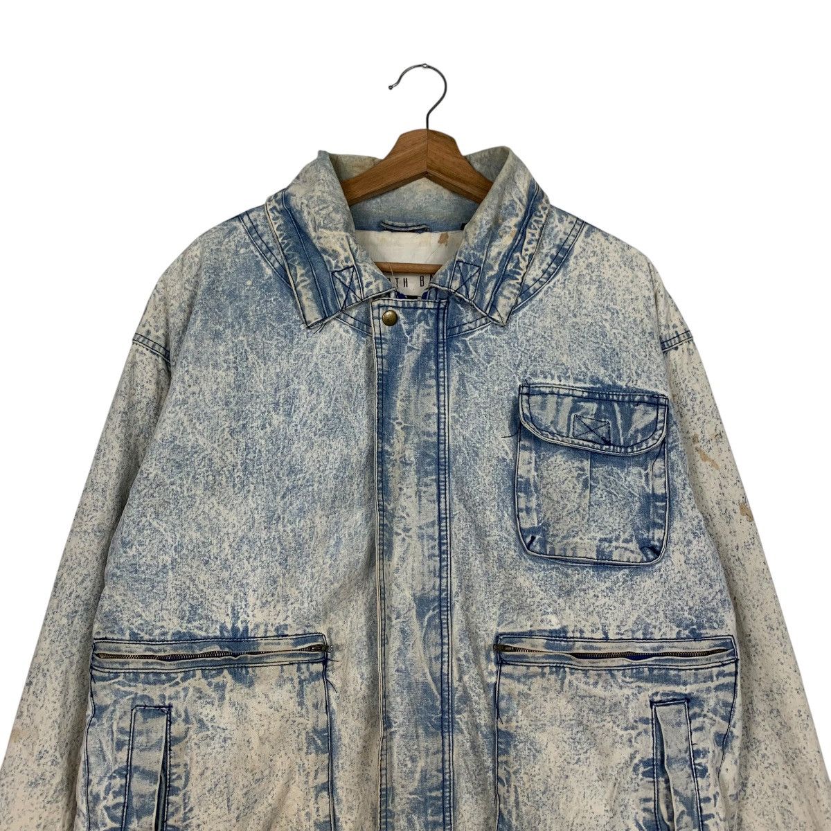 Vintage NORTH BAY World Travel Washed Denim Jacket #2433-C109 Size US M / EU 48-50 / 2 - 2 Thumbnail