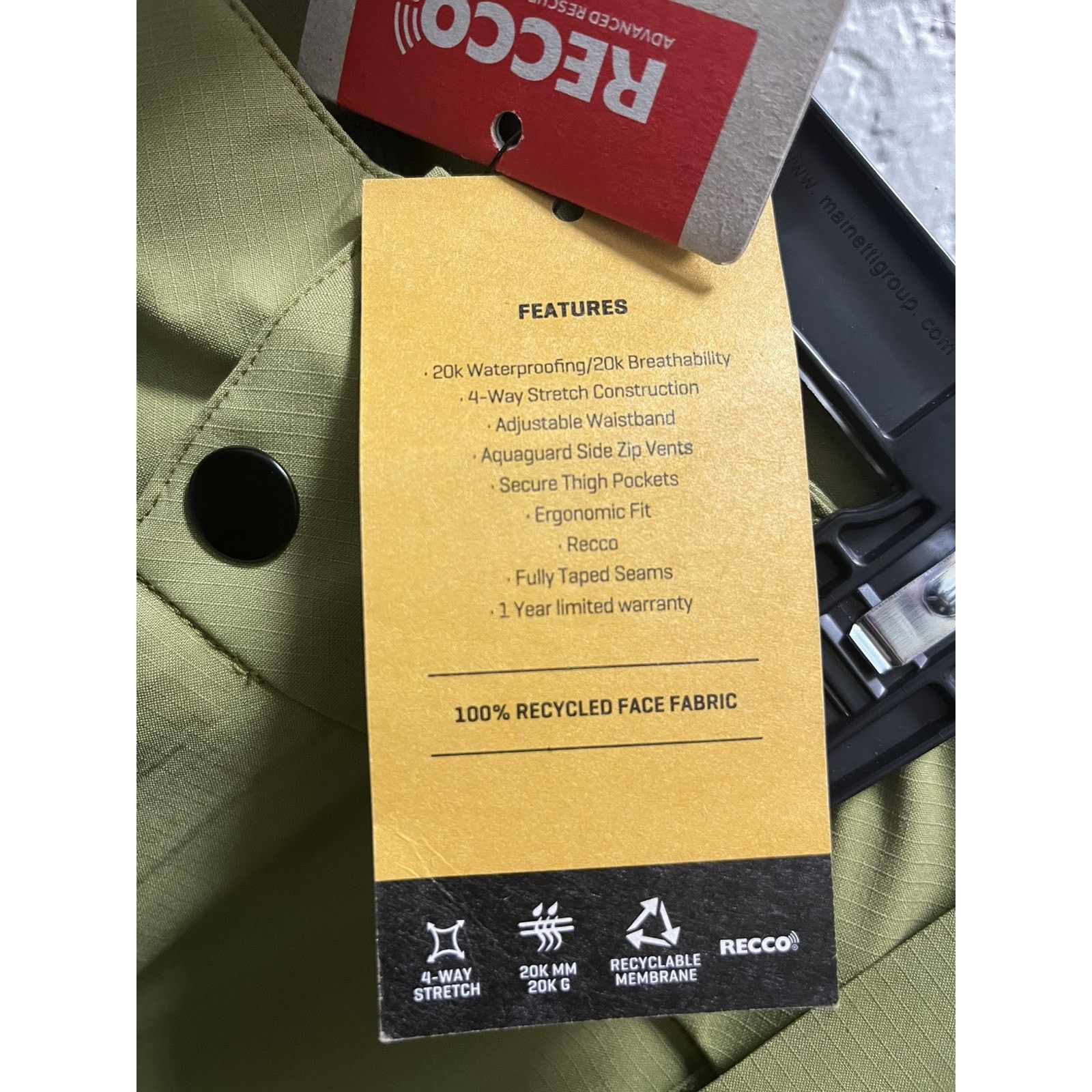 Dakine Dakine Men XL Sender Stretch 3L Snow Pants Waterproof Green Size US 42 / EU 58 - 3 Thumbnail